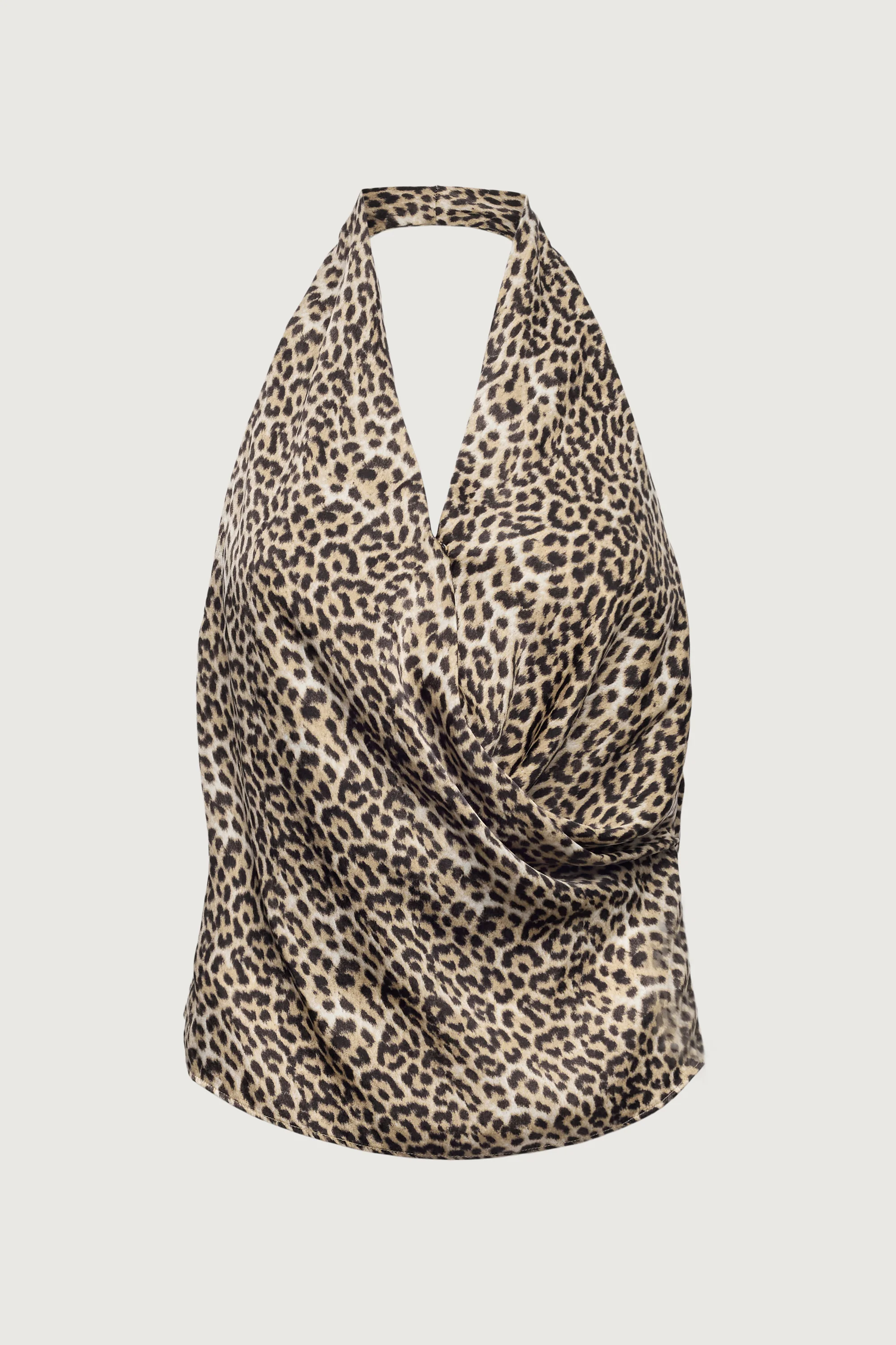 SATIN HALTER COWL NECK TOP - Image 8