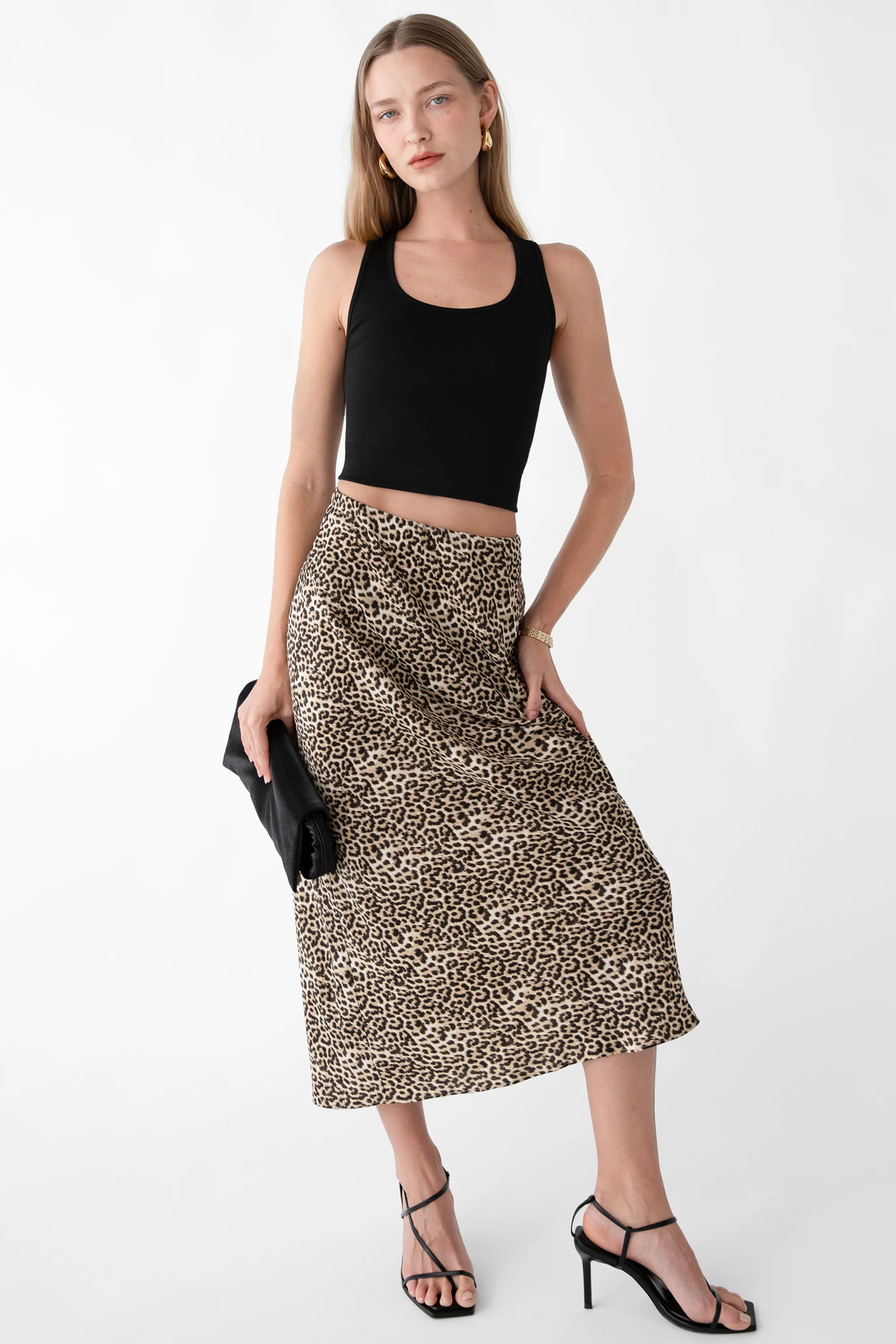 SATIN MIDI SLIP SKIRT - Image 2