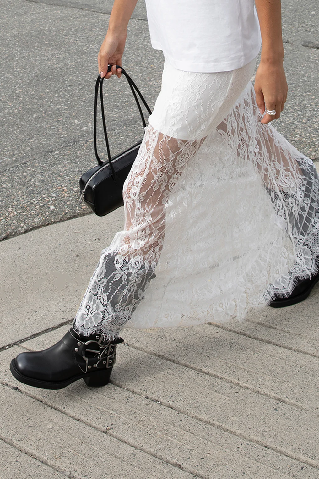 SHEER LAYERED LACE MAXI SKIRT - Image 2