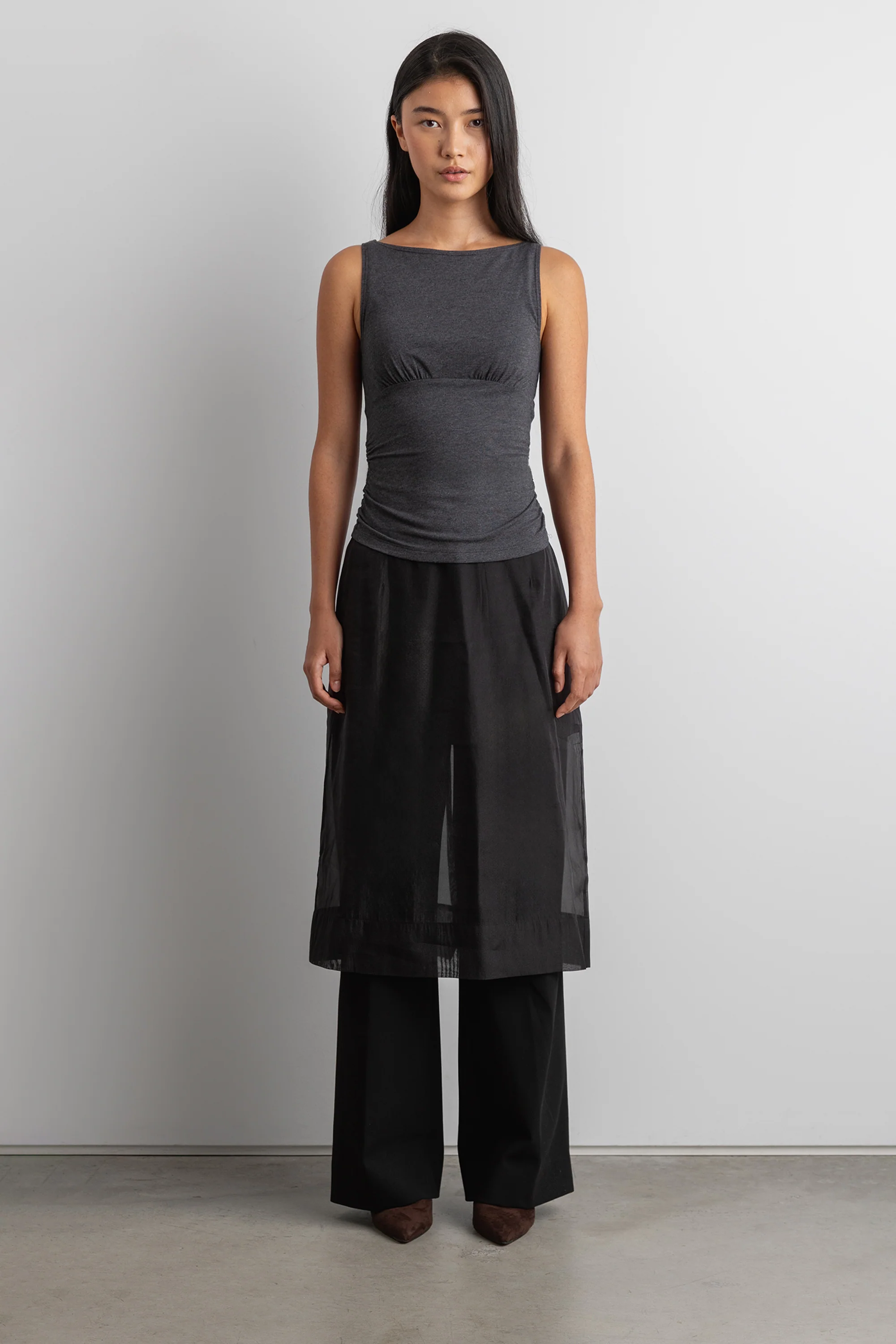 SHEER ORGANZA MIDI SKIRT - Image 3