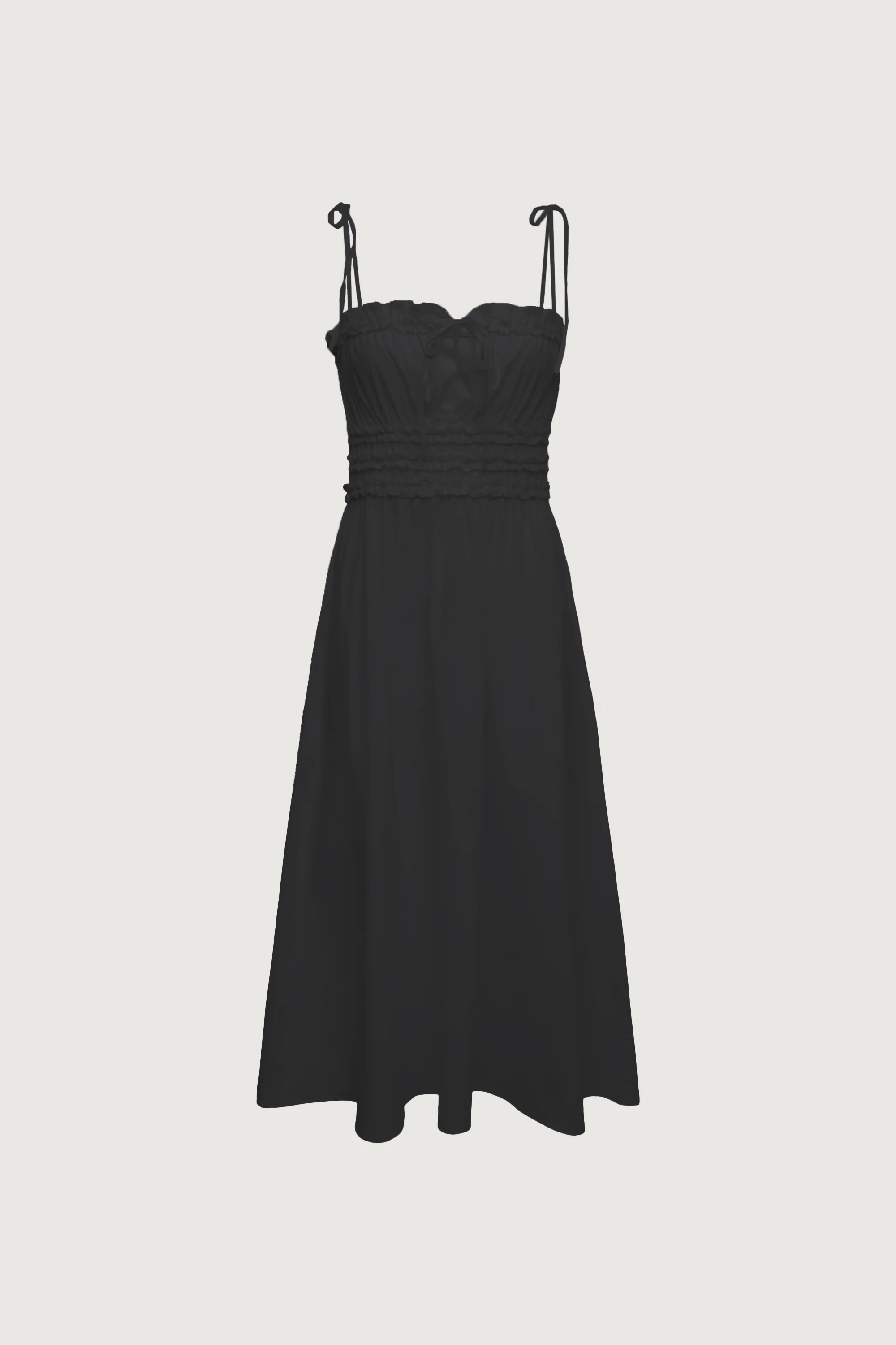 SHIRRED BODICE MIDI DRESS - Image 6