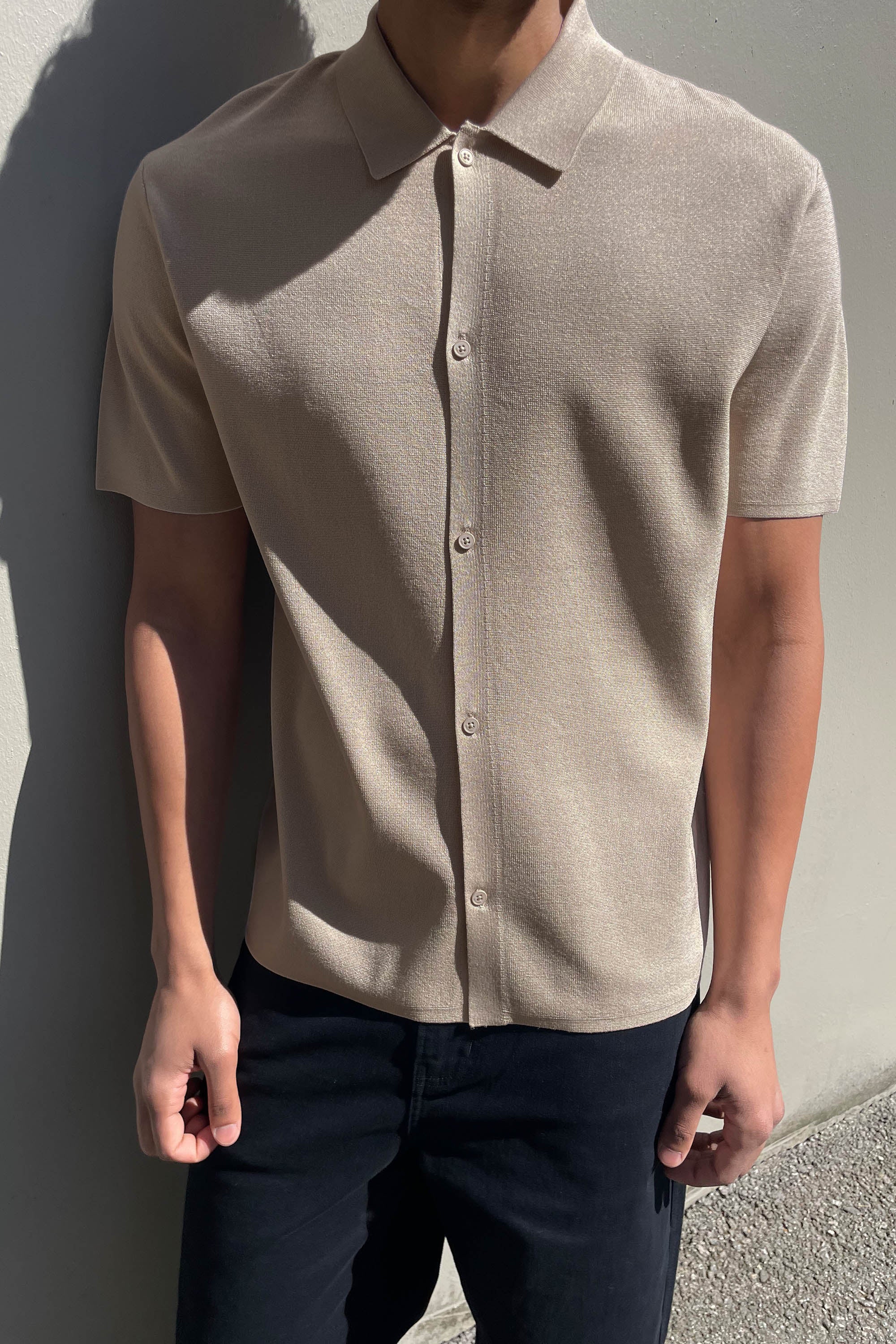 SHORT SLEEVE BUTTON UP SWEATER - Image 7