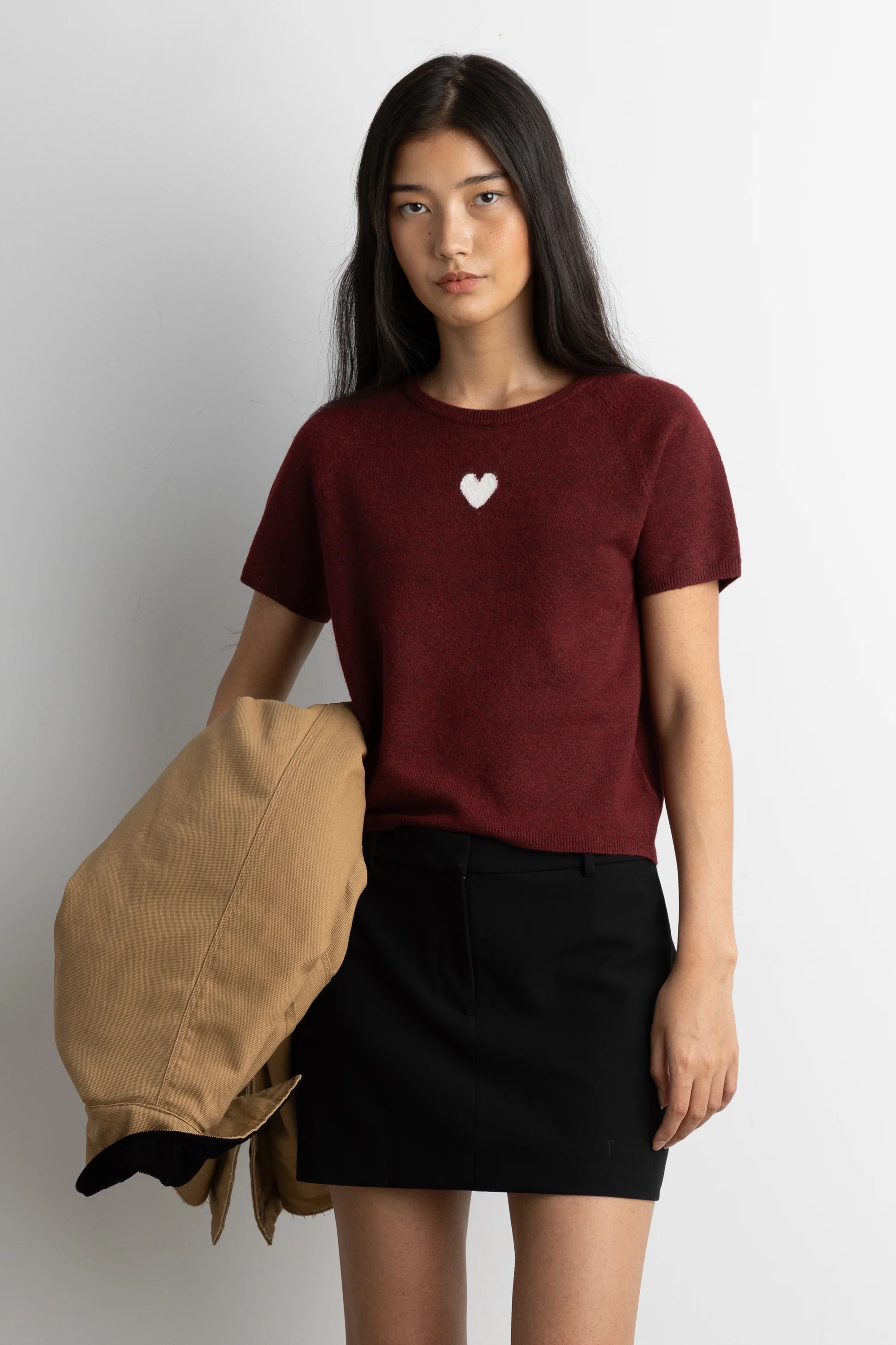 SHORT SLEEVE HEART SWEATER - Image 2