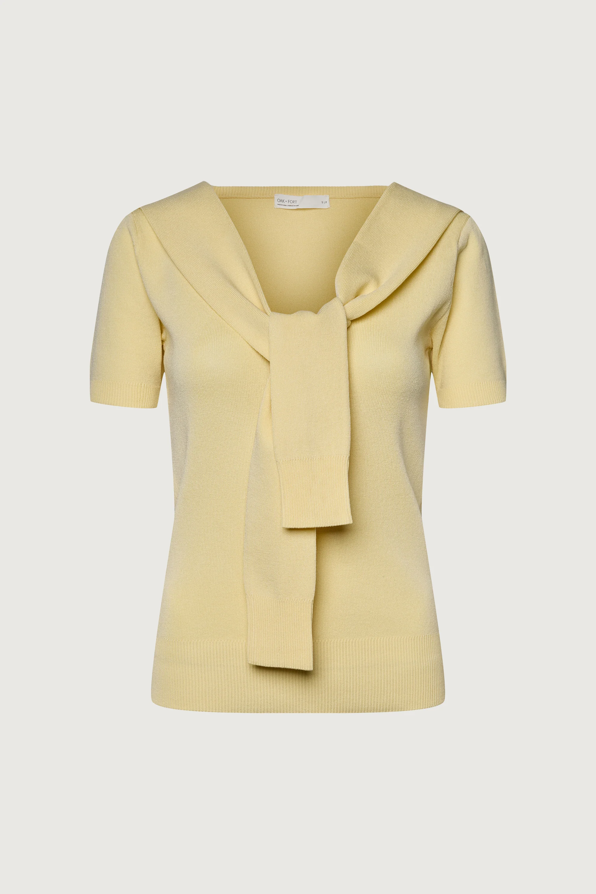 SHORT SLEEVE SWEATER WITH TIED FRONT EFFECT - Image 4