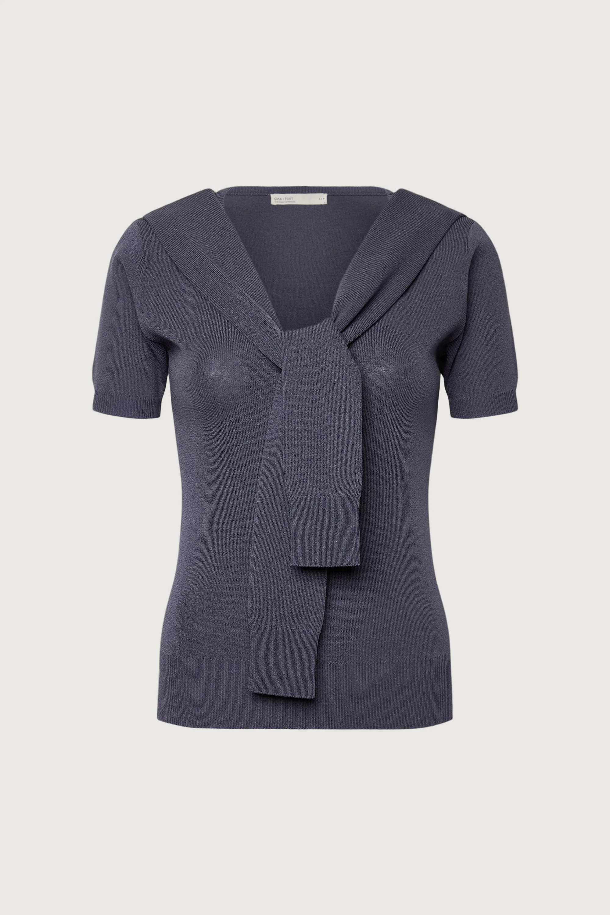 SHORT SLEEVE SWEATER WITH TIED FRONT EFFECT - Image 5