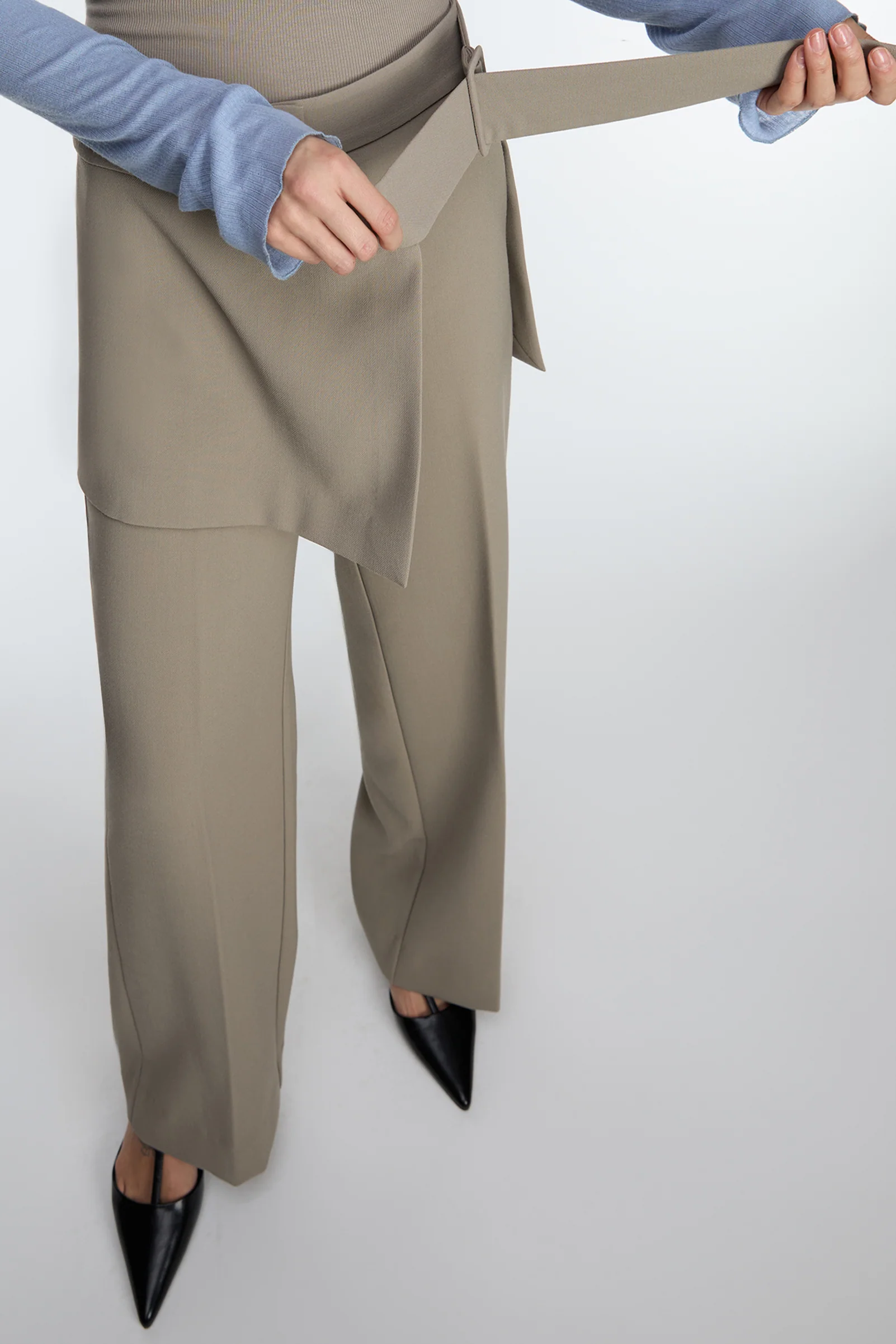 SKIRT-OVERLAY SUITING TROUSER - Image 3