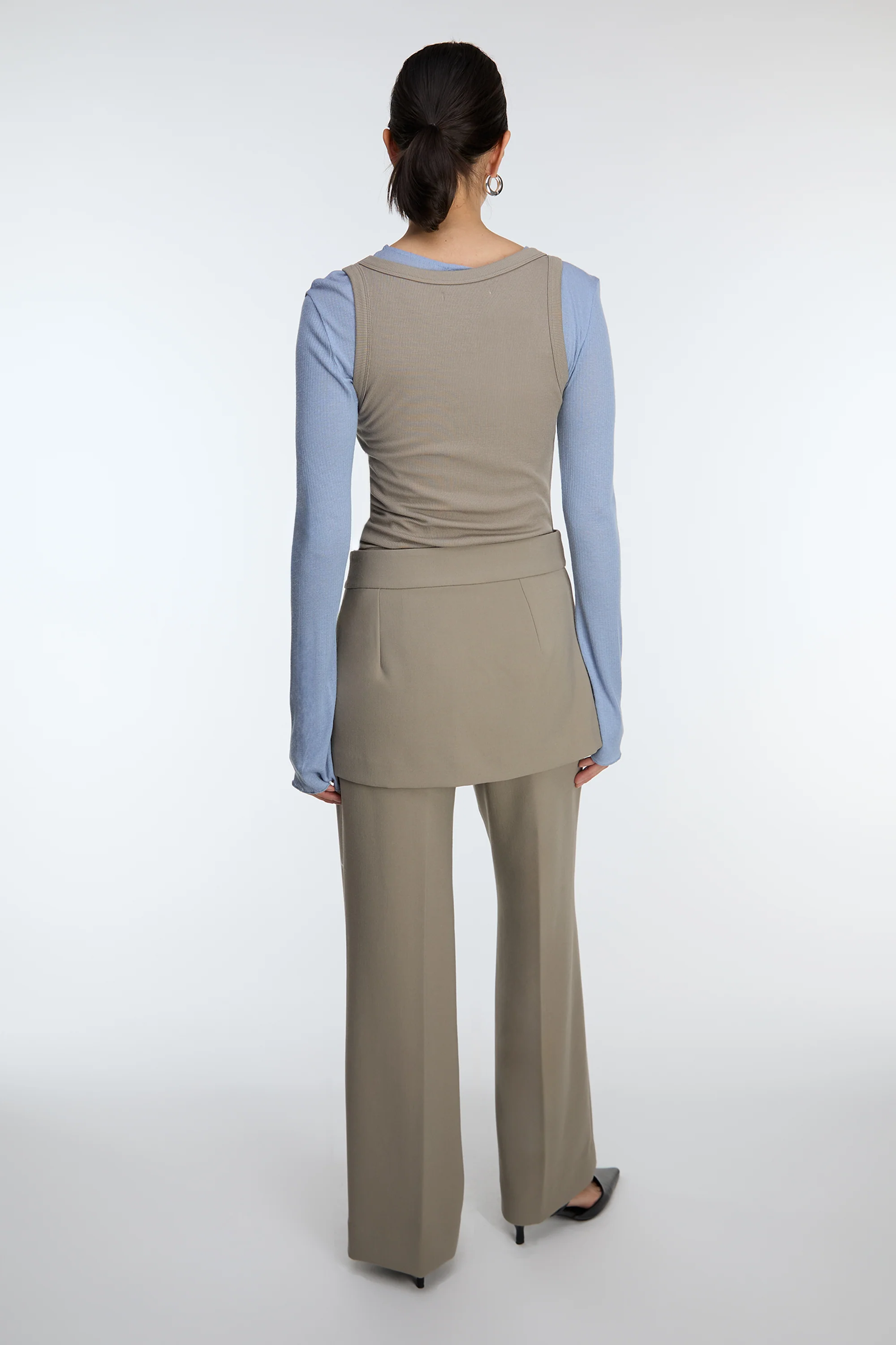SKIRT-OVERLAY SUITING TROUSER - Image 5