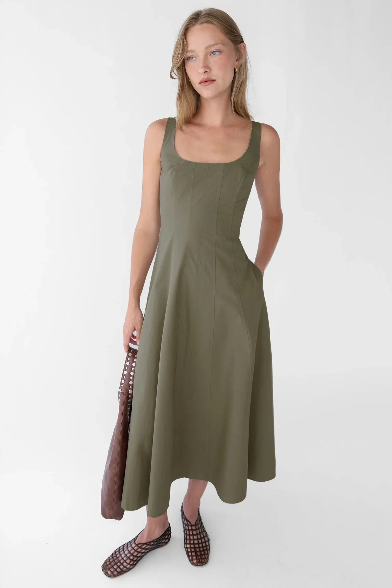 SQUARE NECK MAXI DRESS - Image 3