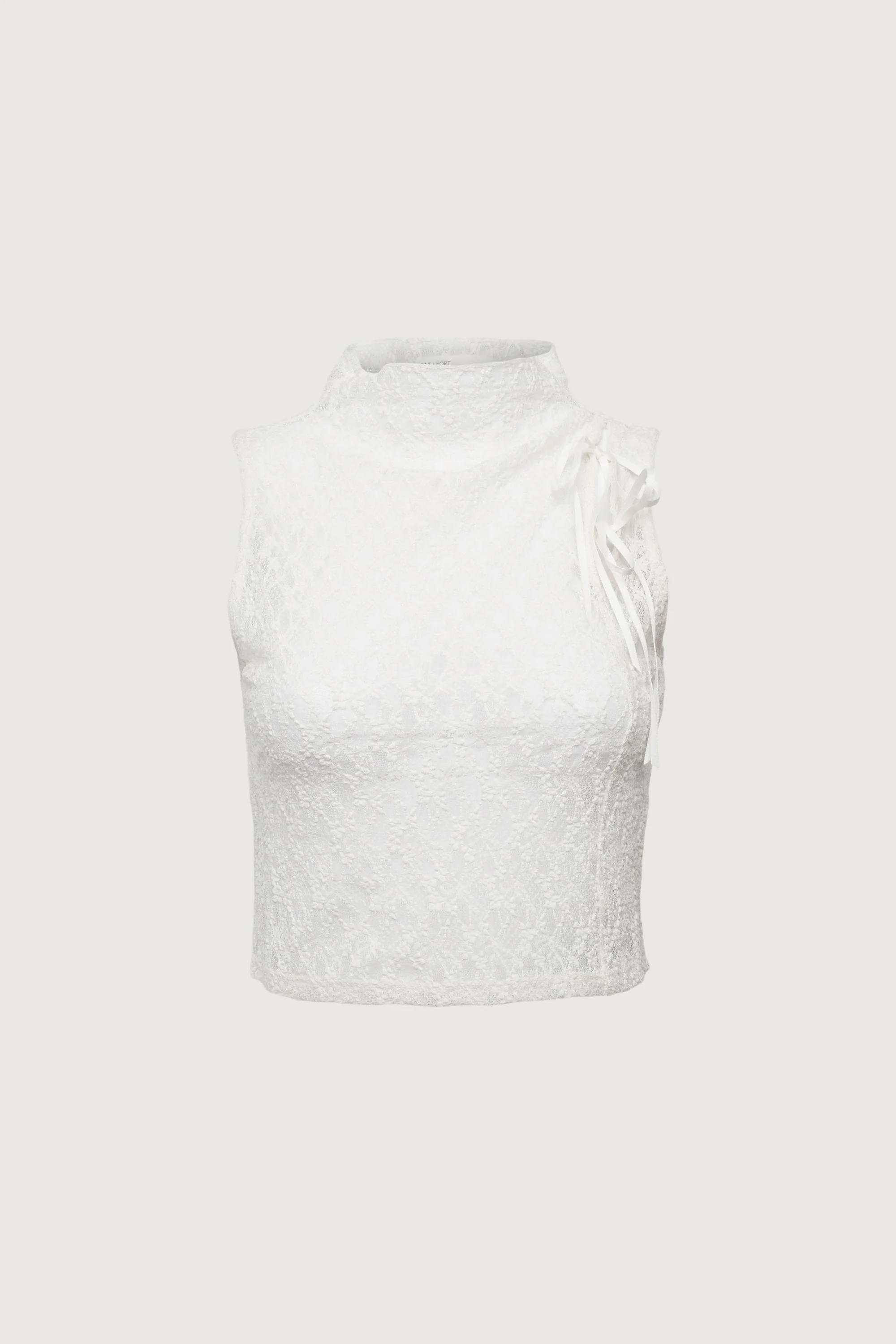 LACE MOCKNECK TANK TOP WITH BOWS - Image 5