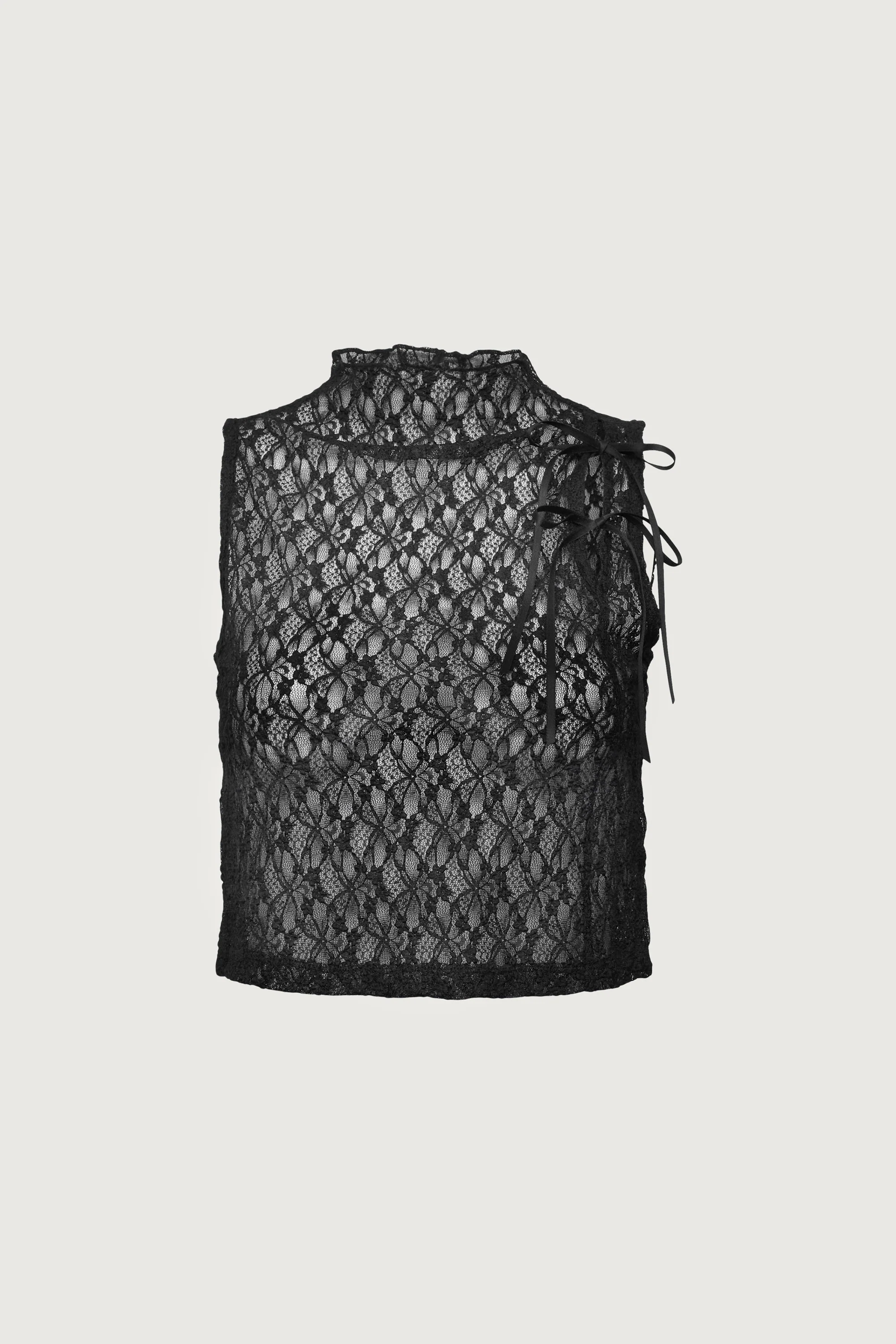 LACE MOCKNECK TANK TOP WITH BOWS - Image 6