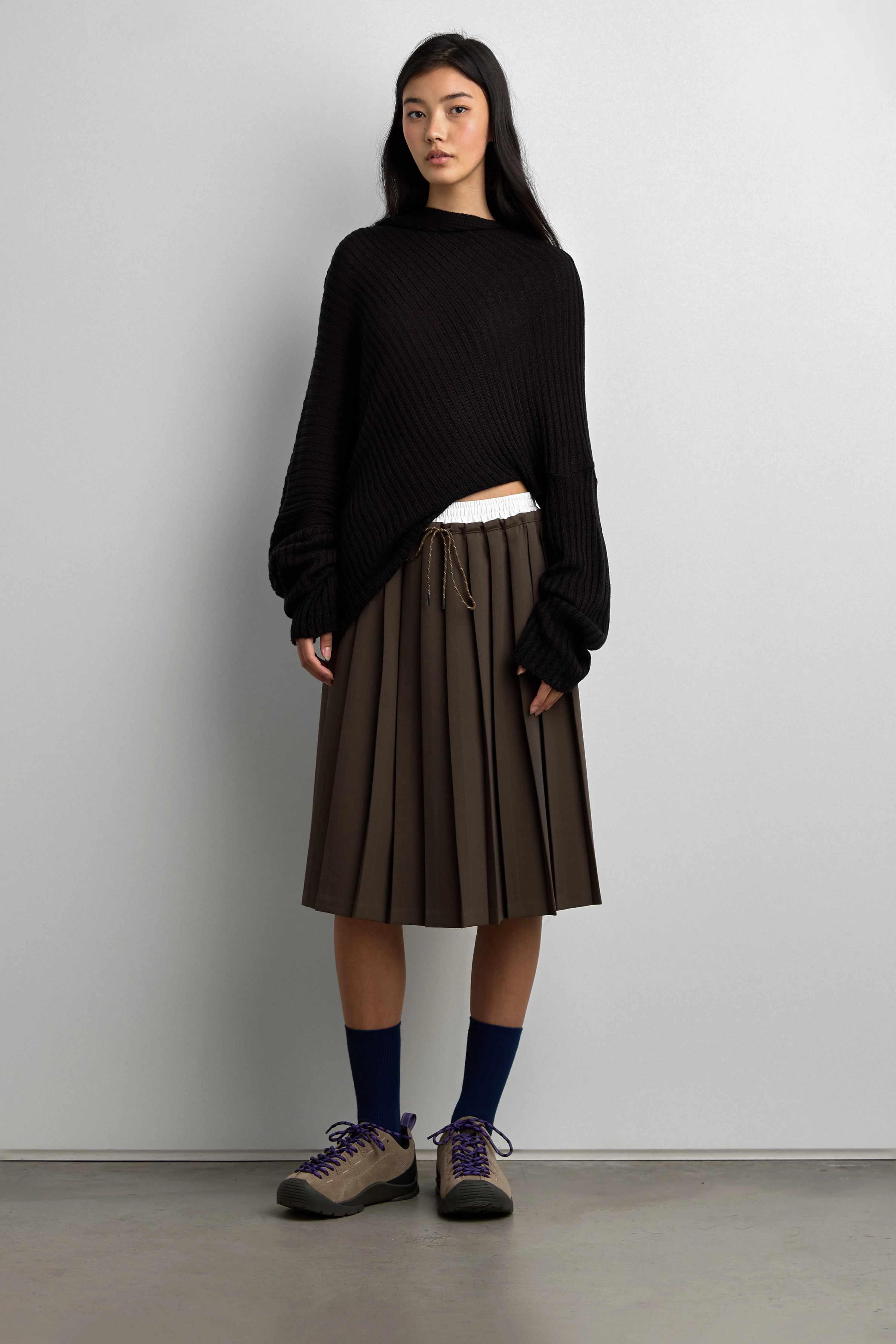 SLOUCHY OFF THE SHOULDER KNIT HOODIE - Image 12