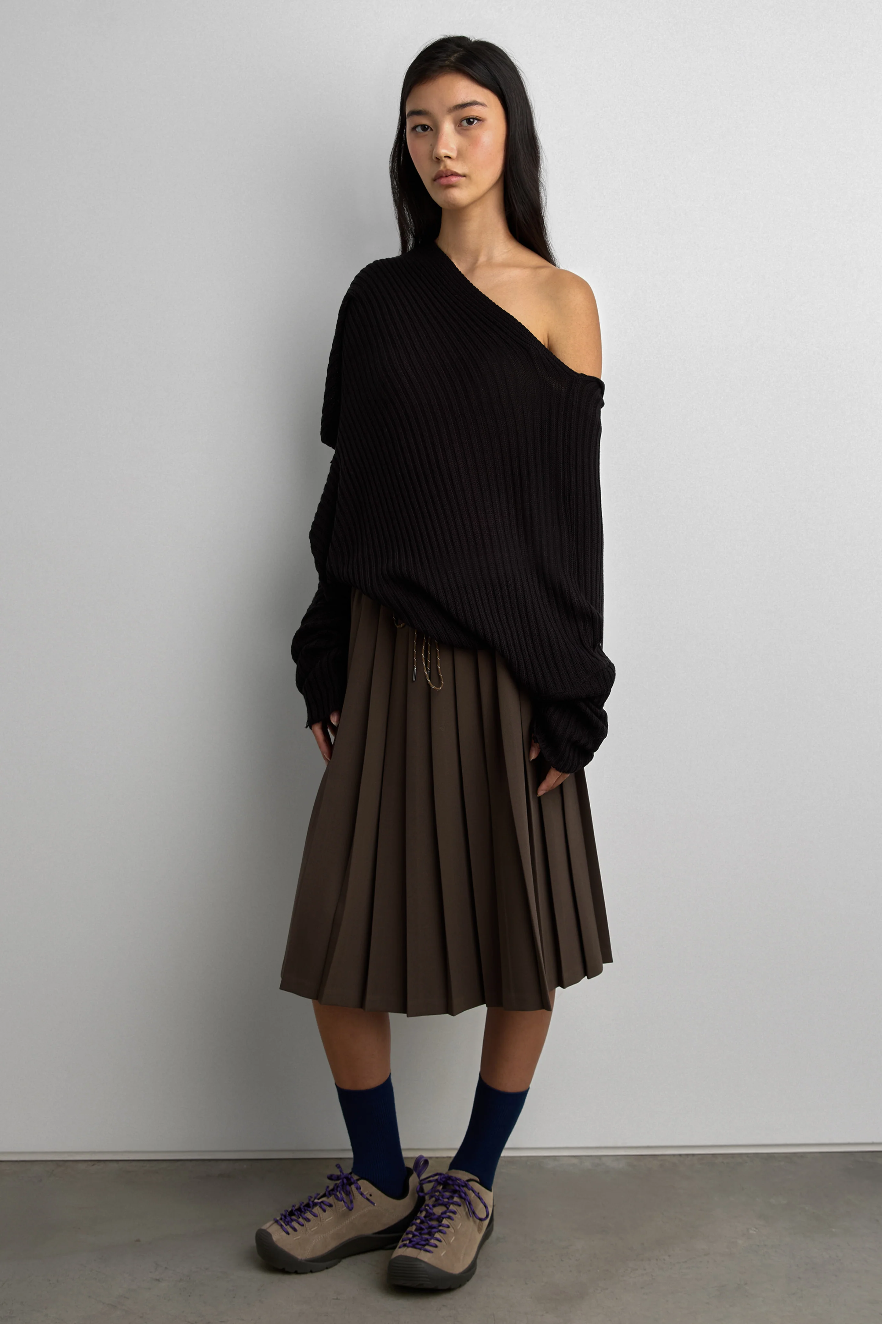 SLOUCHY OFF THE SHOULDER KNIT HOODIE - Image 14