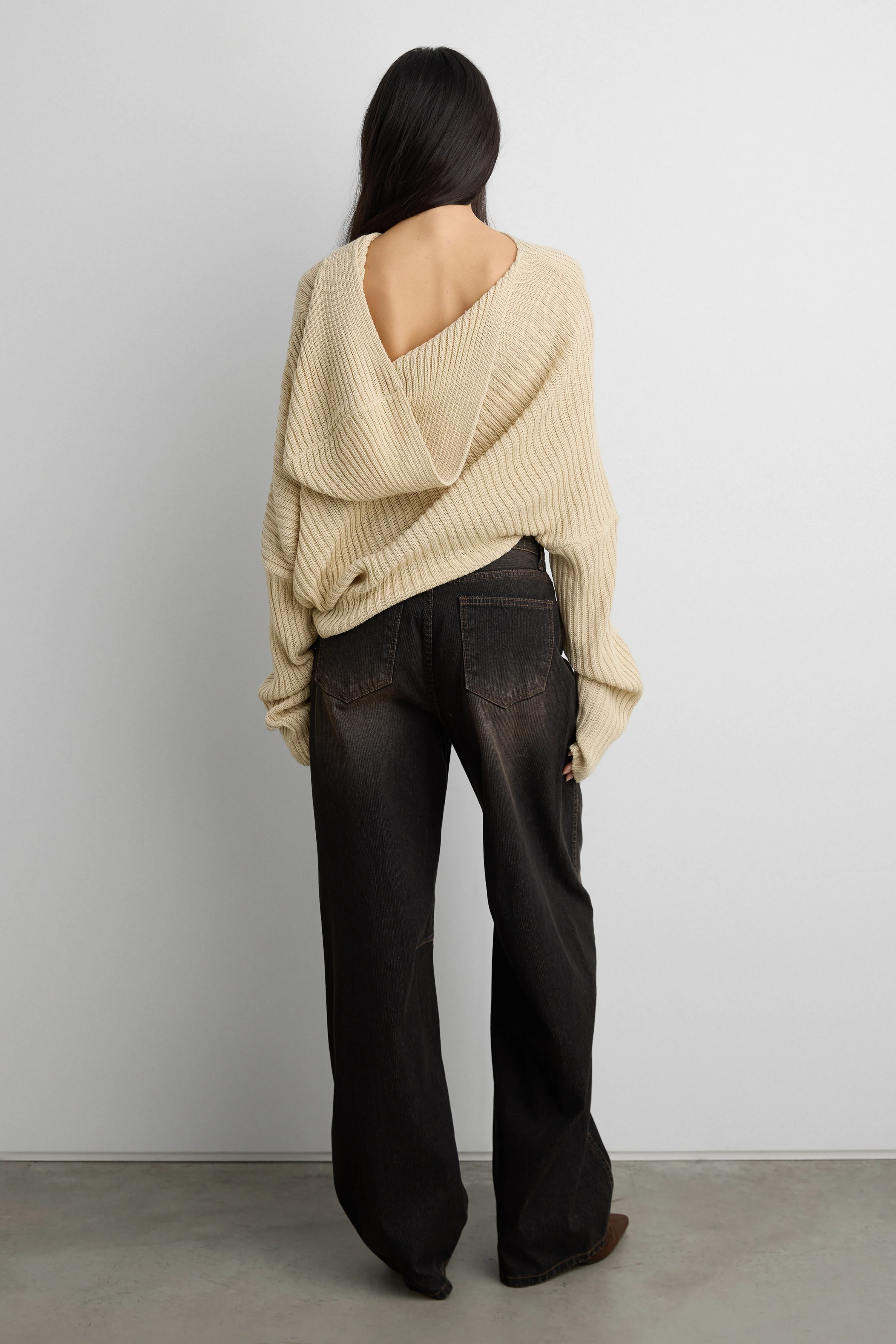 SLOUCHY OFF THE SHOULDER KNIT HOODIE - Image 18