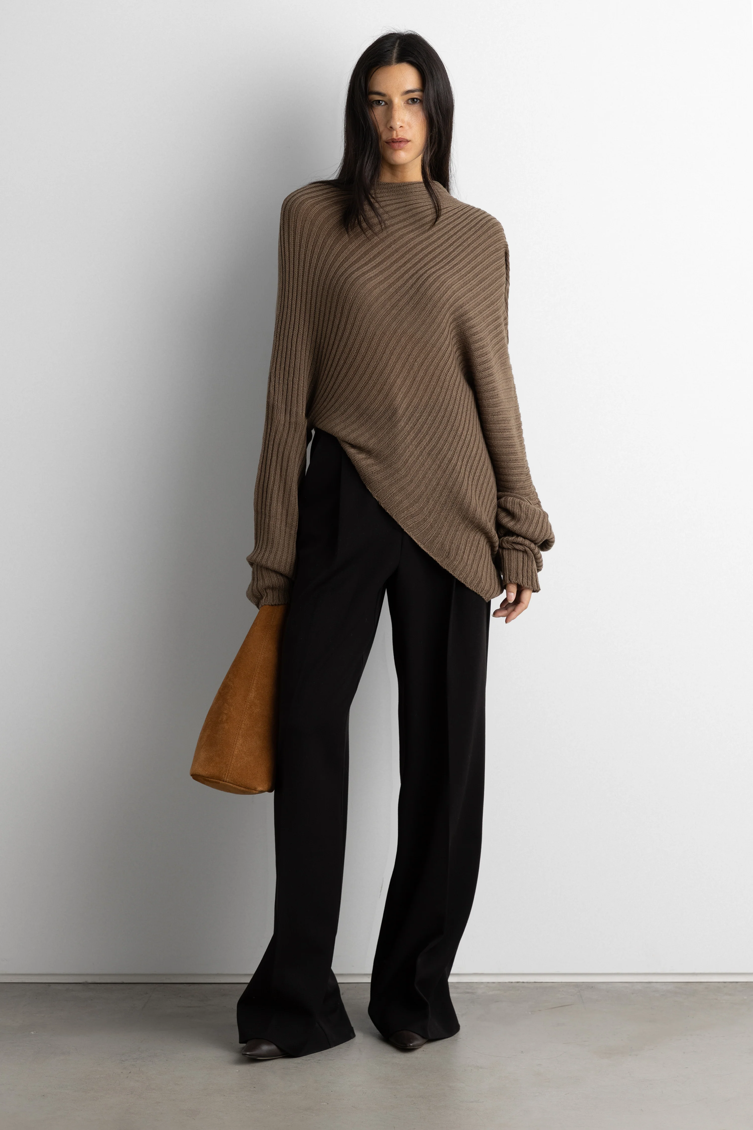SLOUCHY OFF THE SHOULDER KNIT HOODIE - Image 8