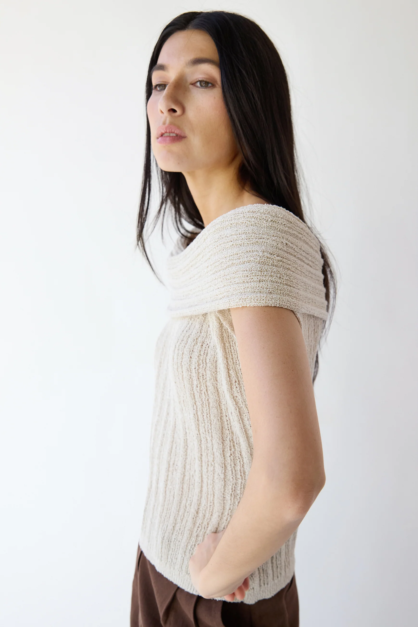SLOUCHY OFF THE SHOULDER SHORT SLEEVE SWEATER - Image 8
