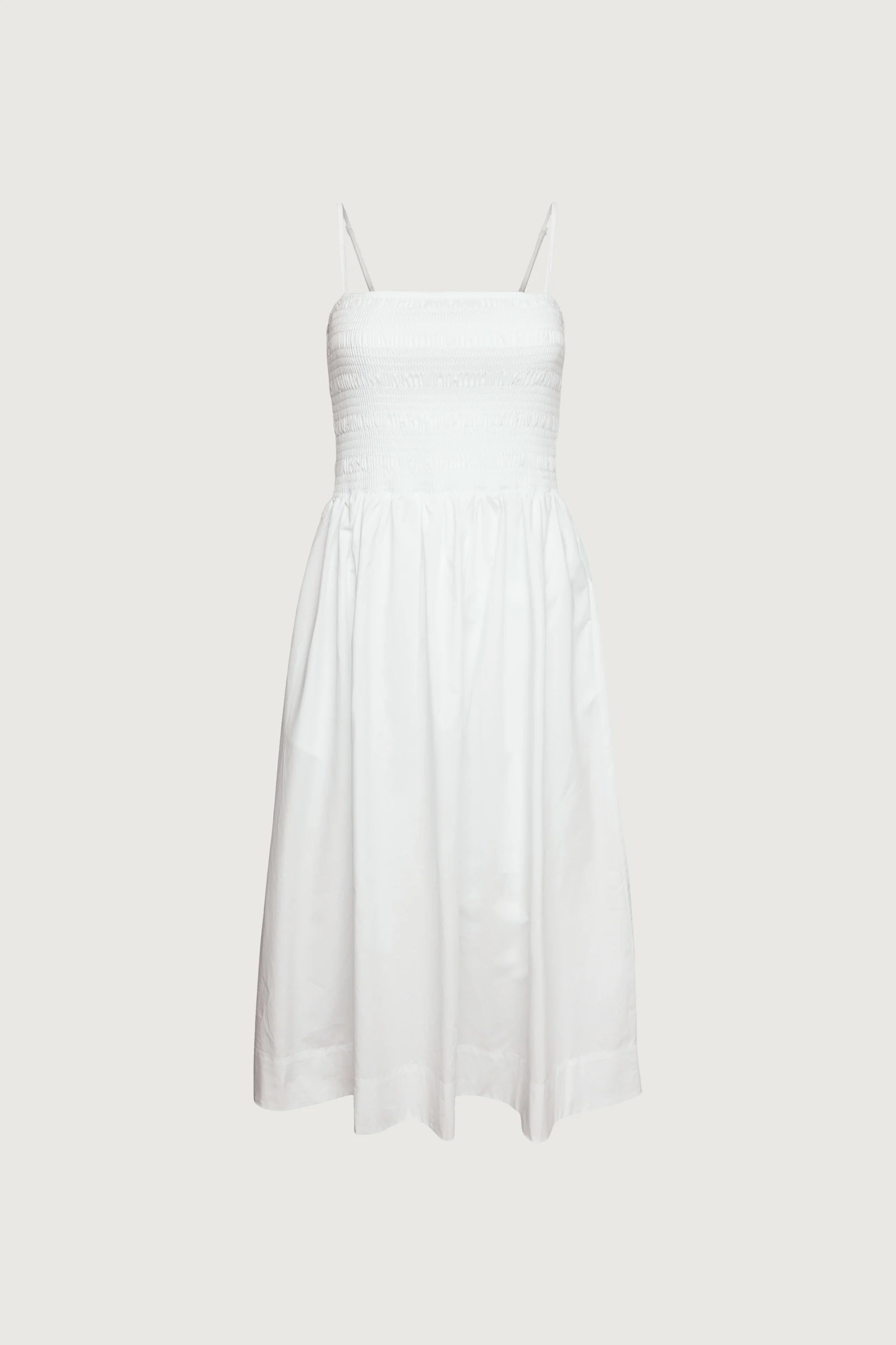 SMOCKED POPLIN MIDI DRESS - Image 5