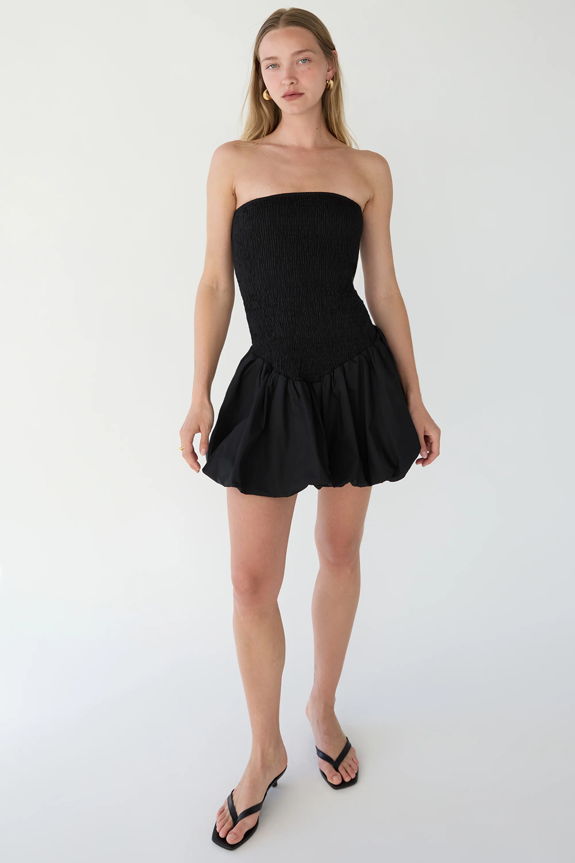 SMOCKED TUBE MINI DRESS - Image 2
