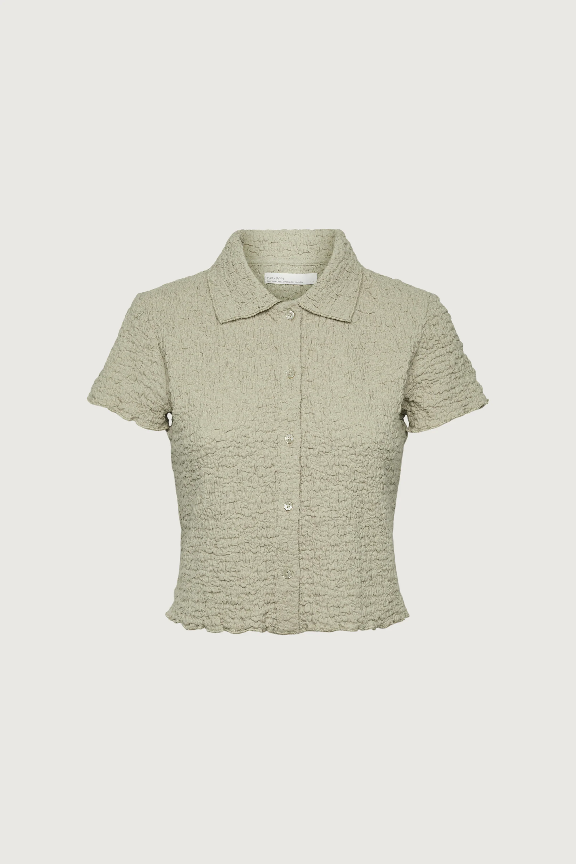 CRINKLE TEXTURED BUTTON UP TOP - Image 3
