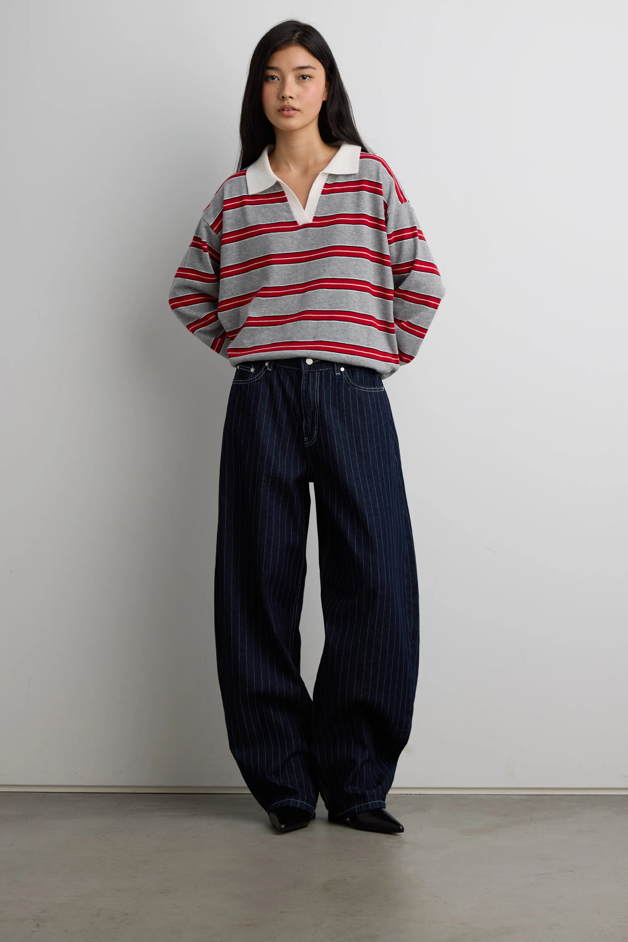 STRIPED BARREL LEG PANT - Image 3