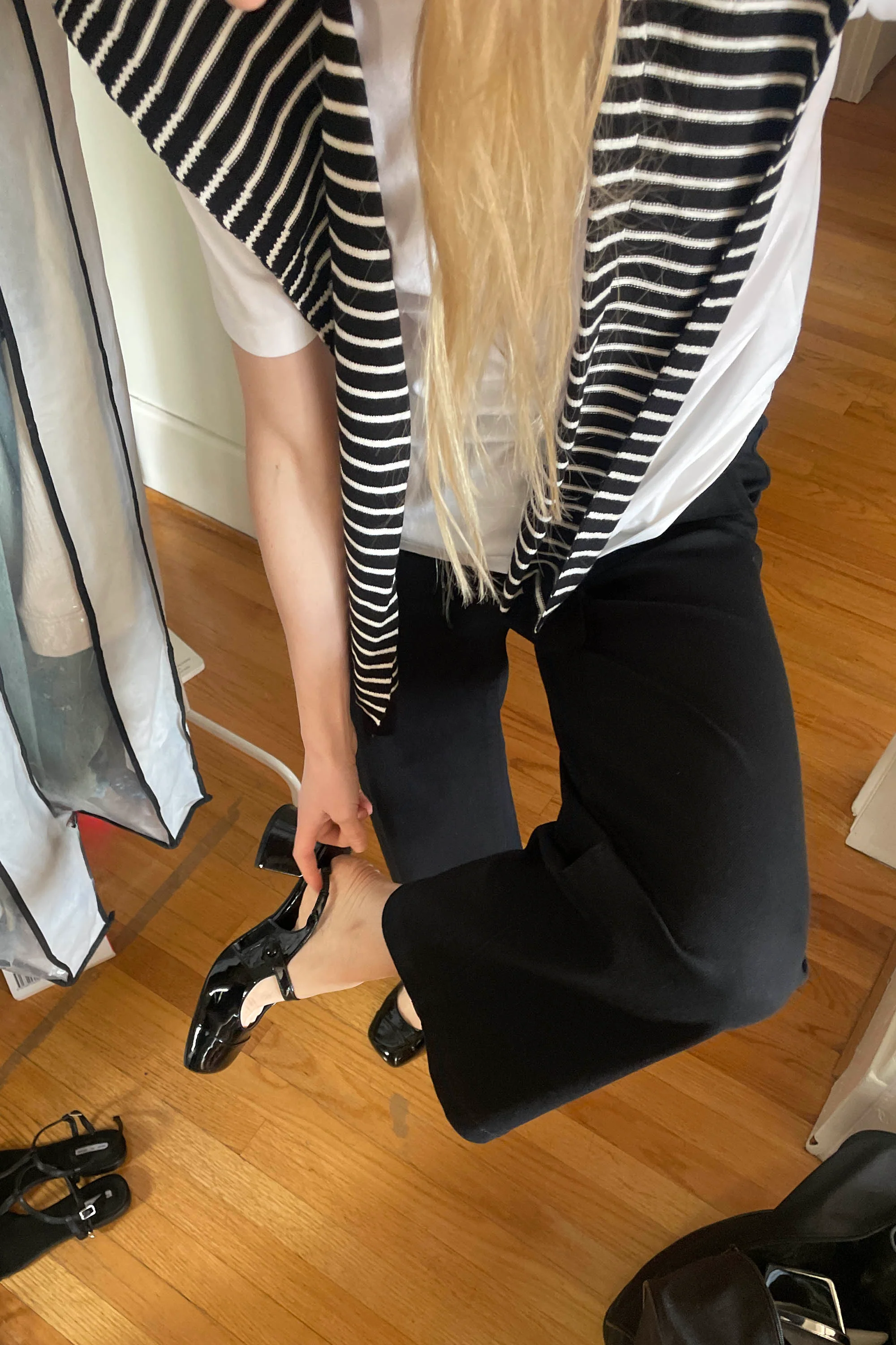 STRIPED CARDIGAN EFFECT SCARF - Image 3