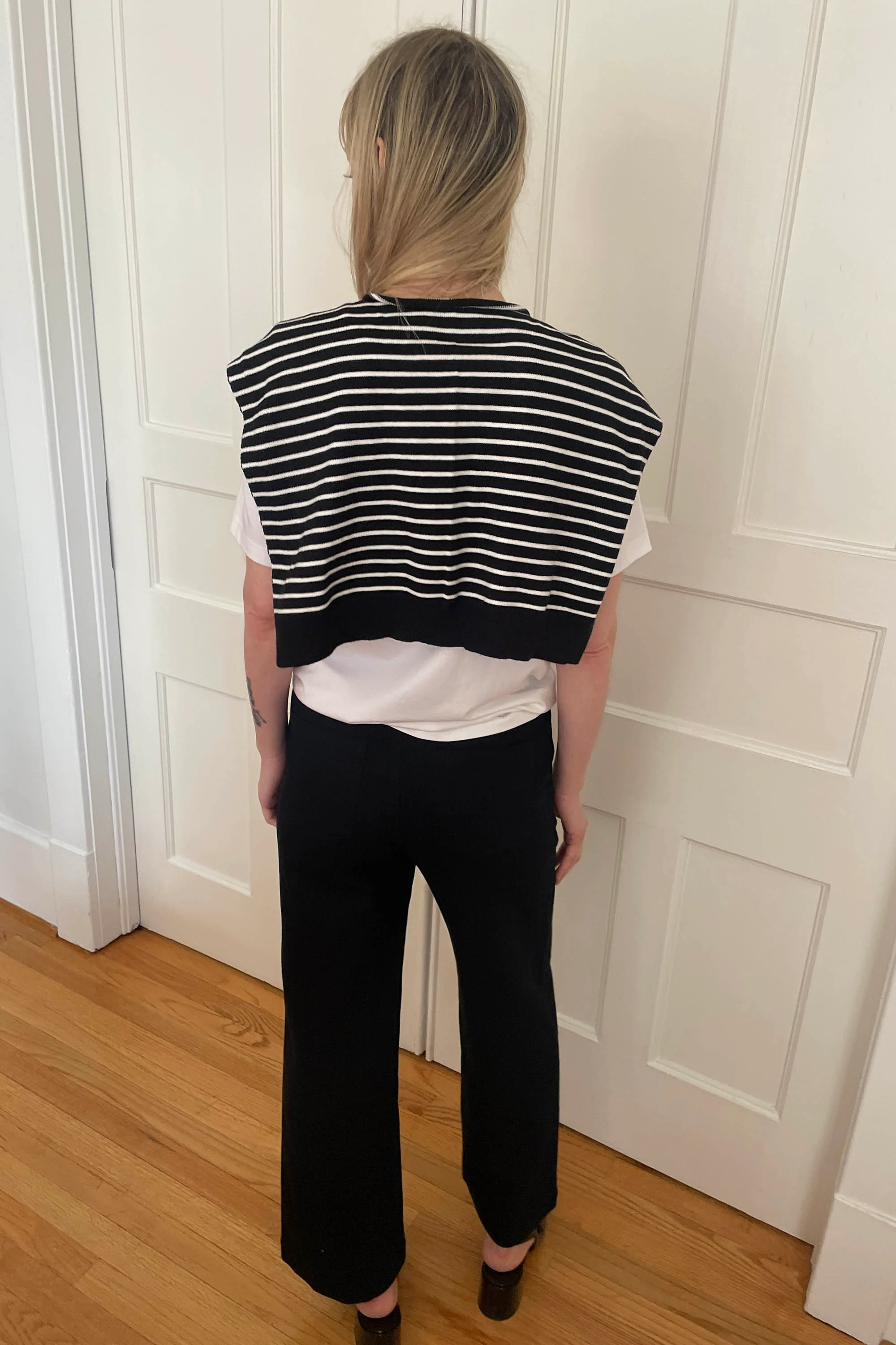 STRIPED CARDIGAN EFFECT SCARF - Image 4