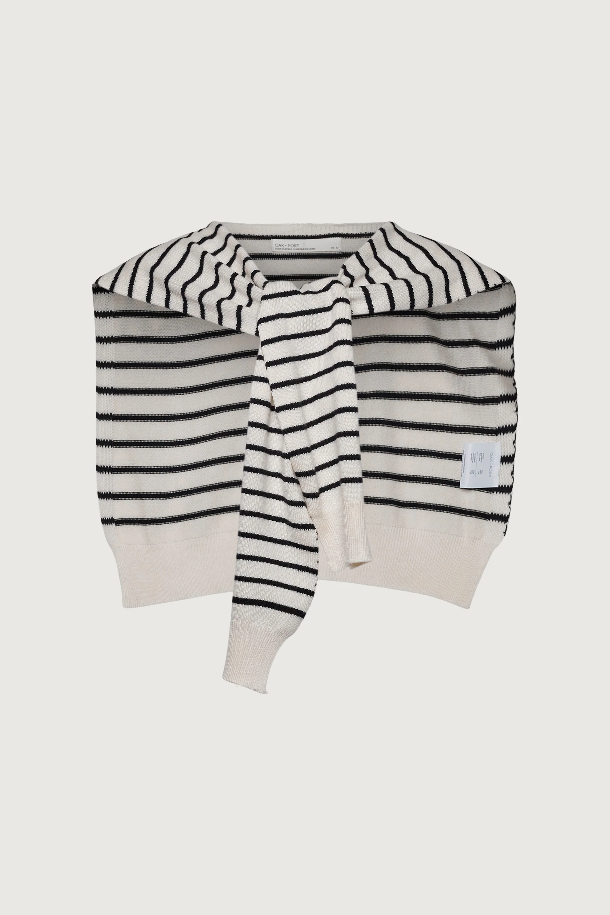 STRIPED CARDIGAN EFFECT SCARF - Image 5