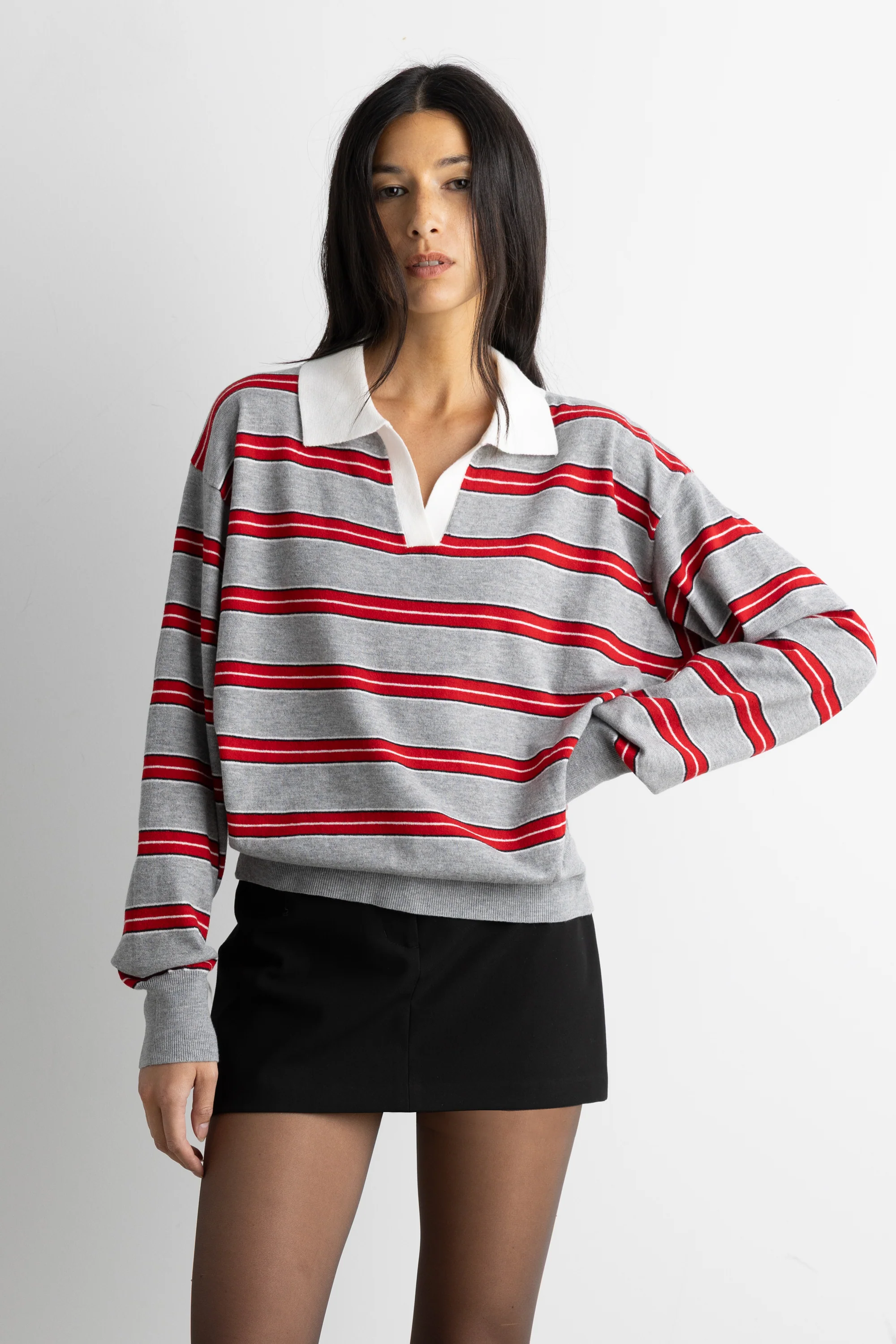 STRIPED RUGBY POLO SWEATER - Image 2