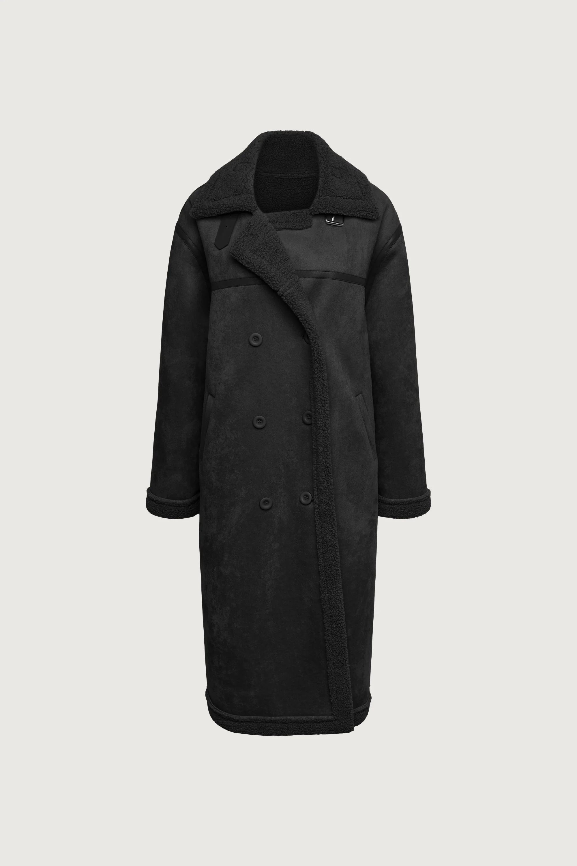 LONG VEGAN SUEDE SHERPA COAT - Image 13
