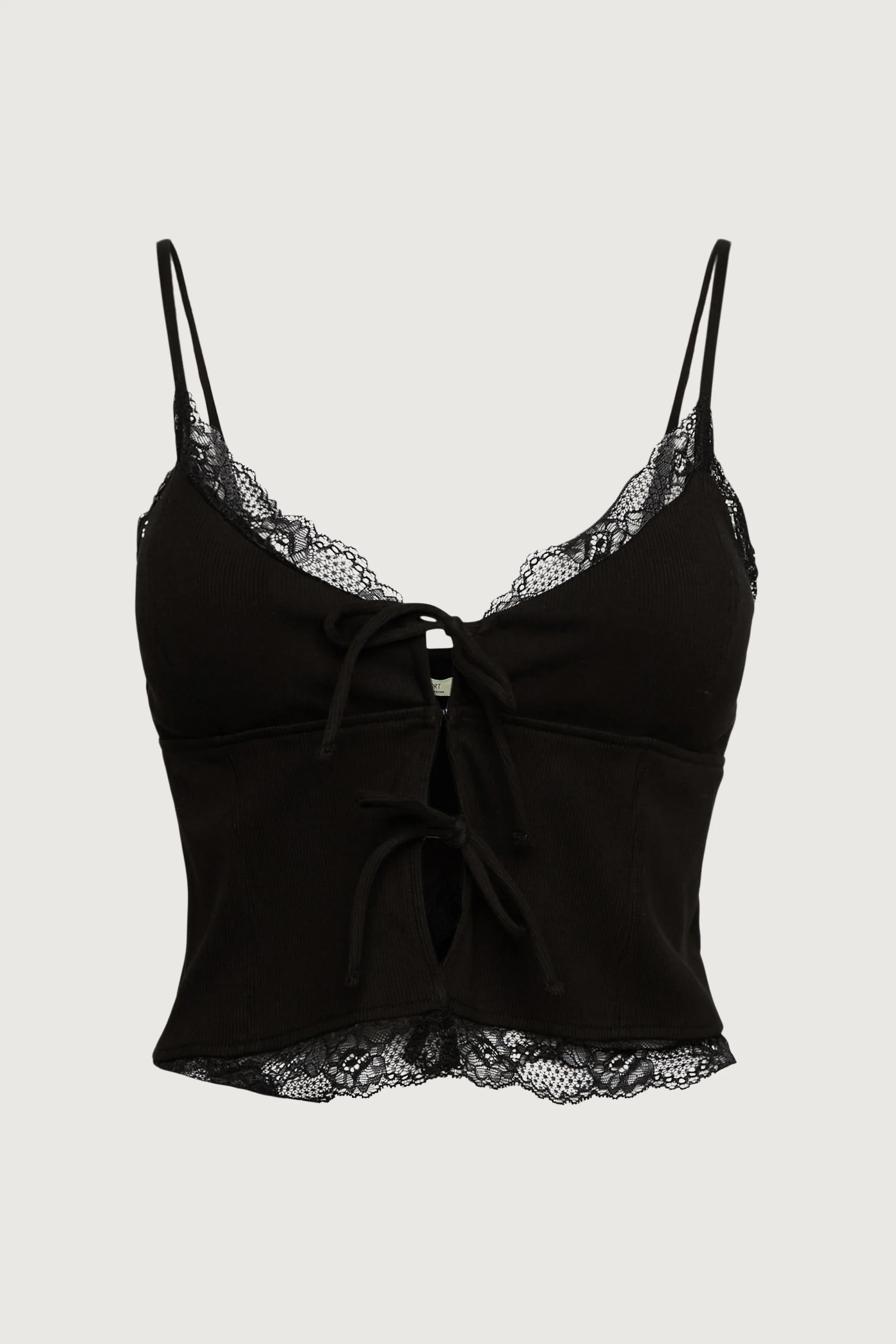 TIE FRONT LACE TRIM TANK CAMISOLE - Image 5