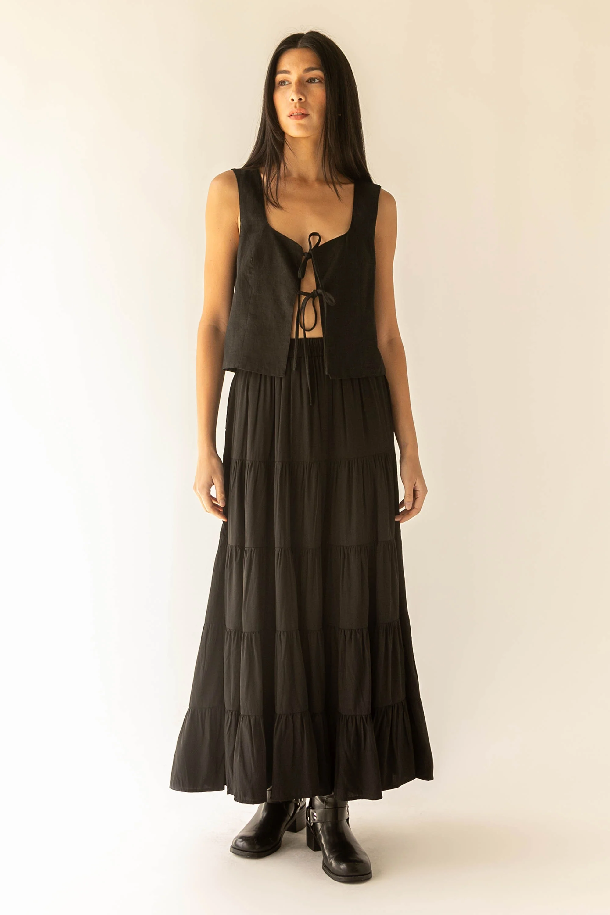 TIERED SKIRT WITH ELASTIC WAISTBAND - Image 10