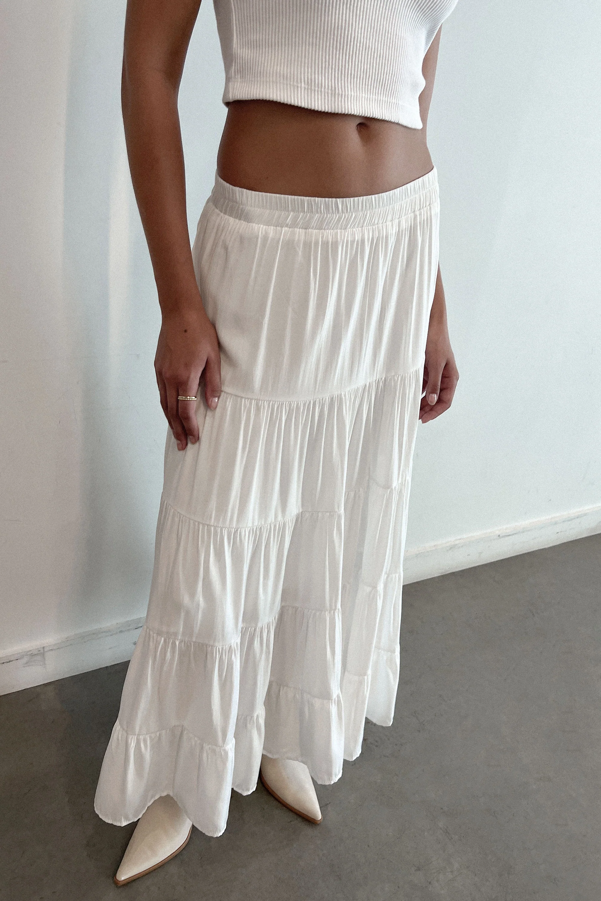 TIERED SKIRT WITH ELASTIC WAISTBAND - Image 5