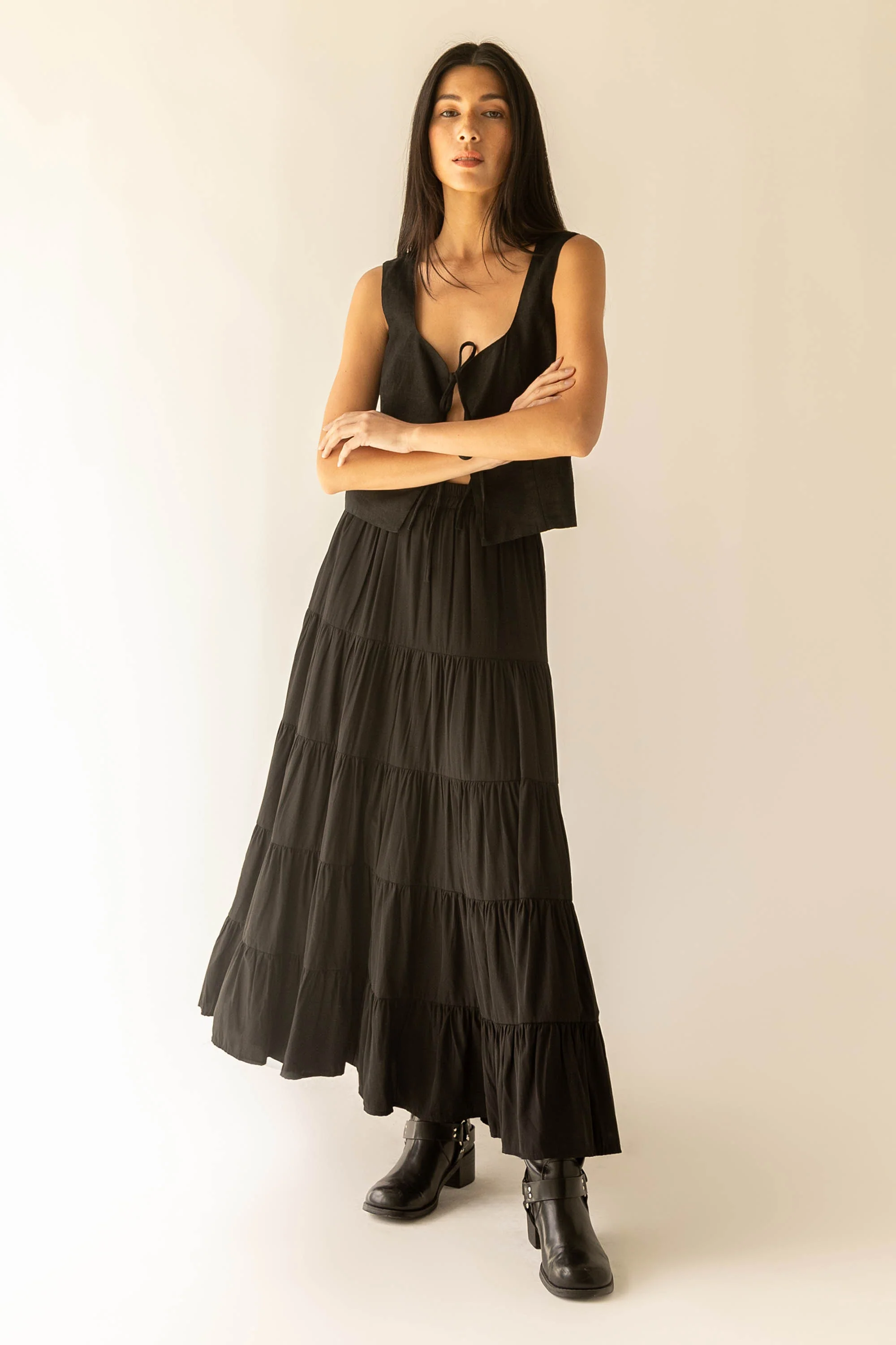 TIERED SKIRT WITH ELASTIC WAISTBAND - Image 6
