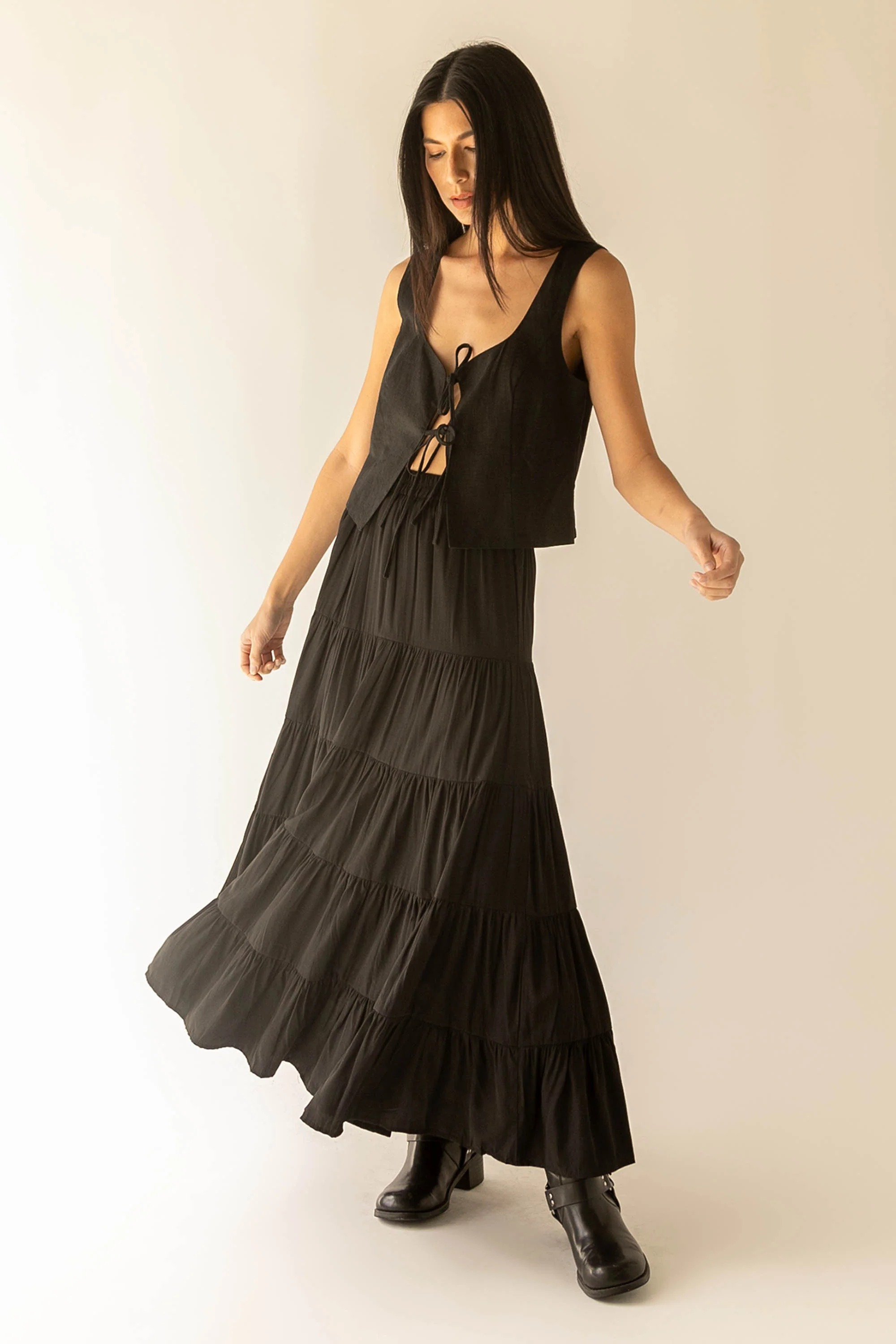 TIERED SKIRT WITH ELASTIC WAISTBAND - Image 8