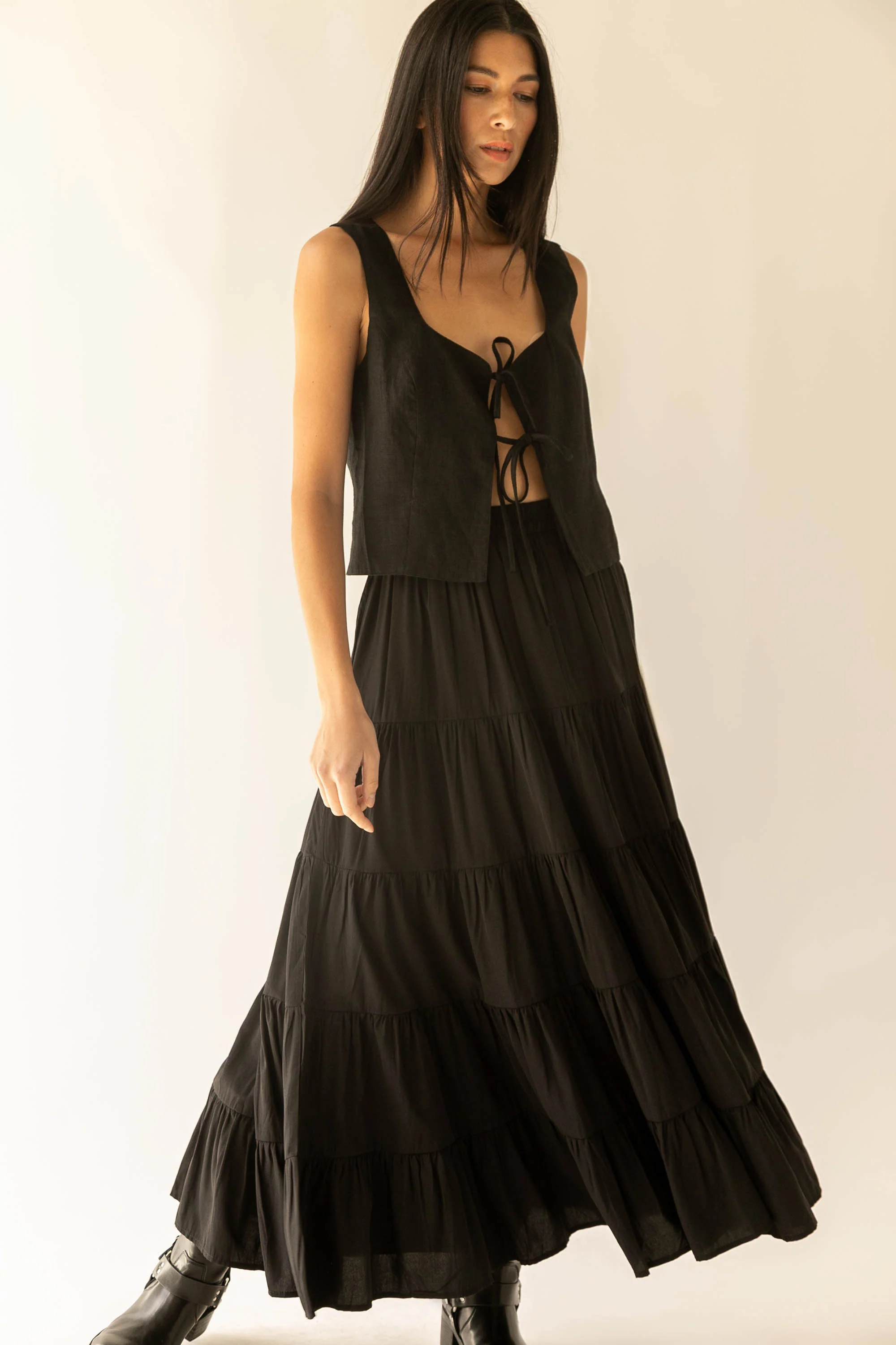 TIERED SKIRT WITH ELASTIC WAISTBAND - Image 9