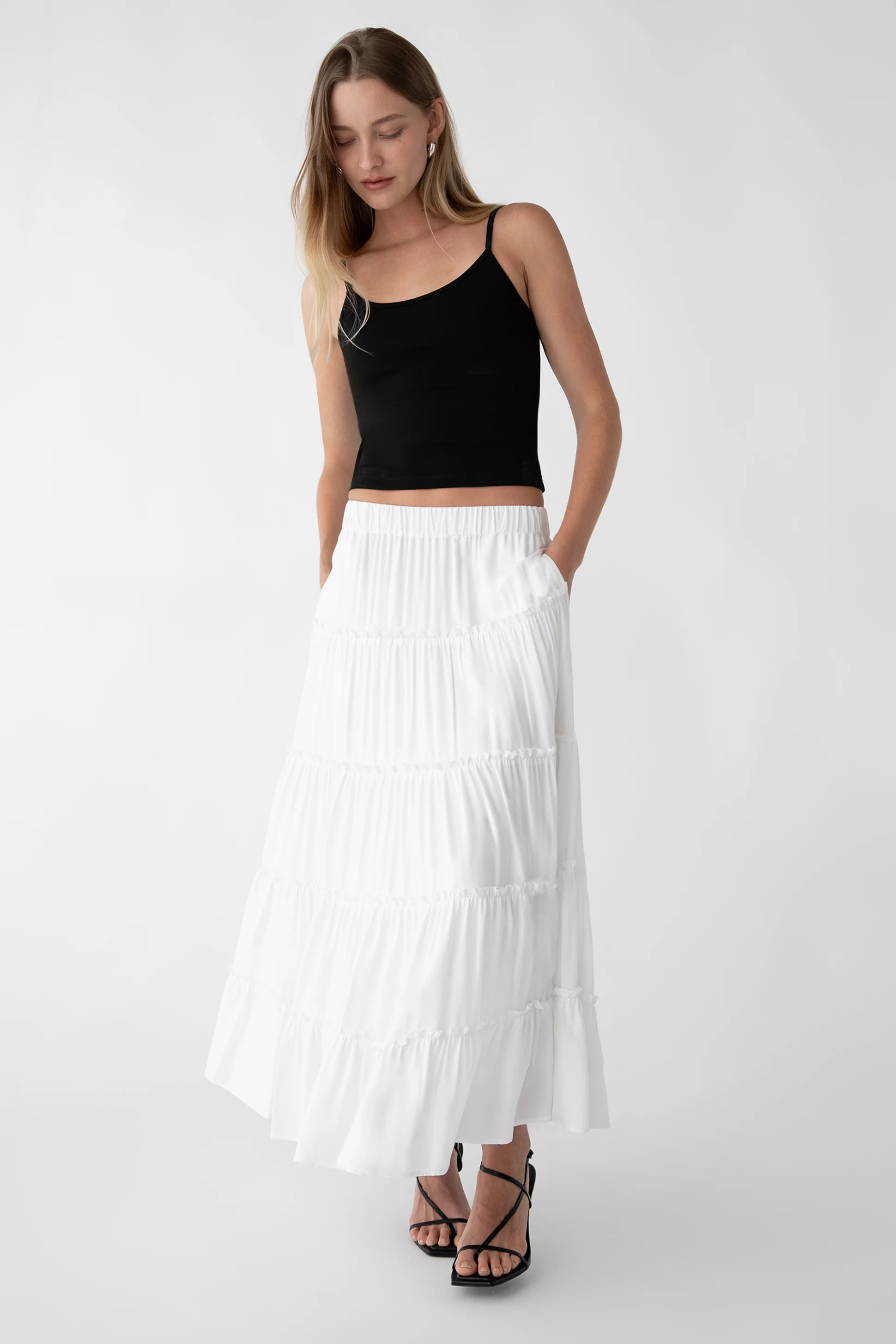 TIERED MIDI SKIRT - Image 3
