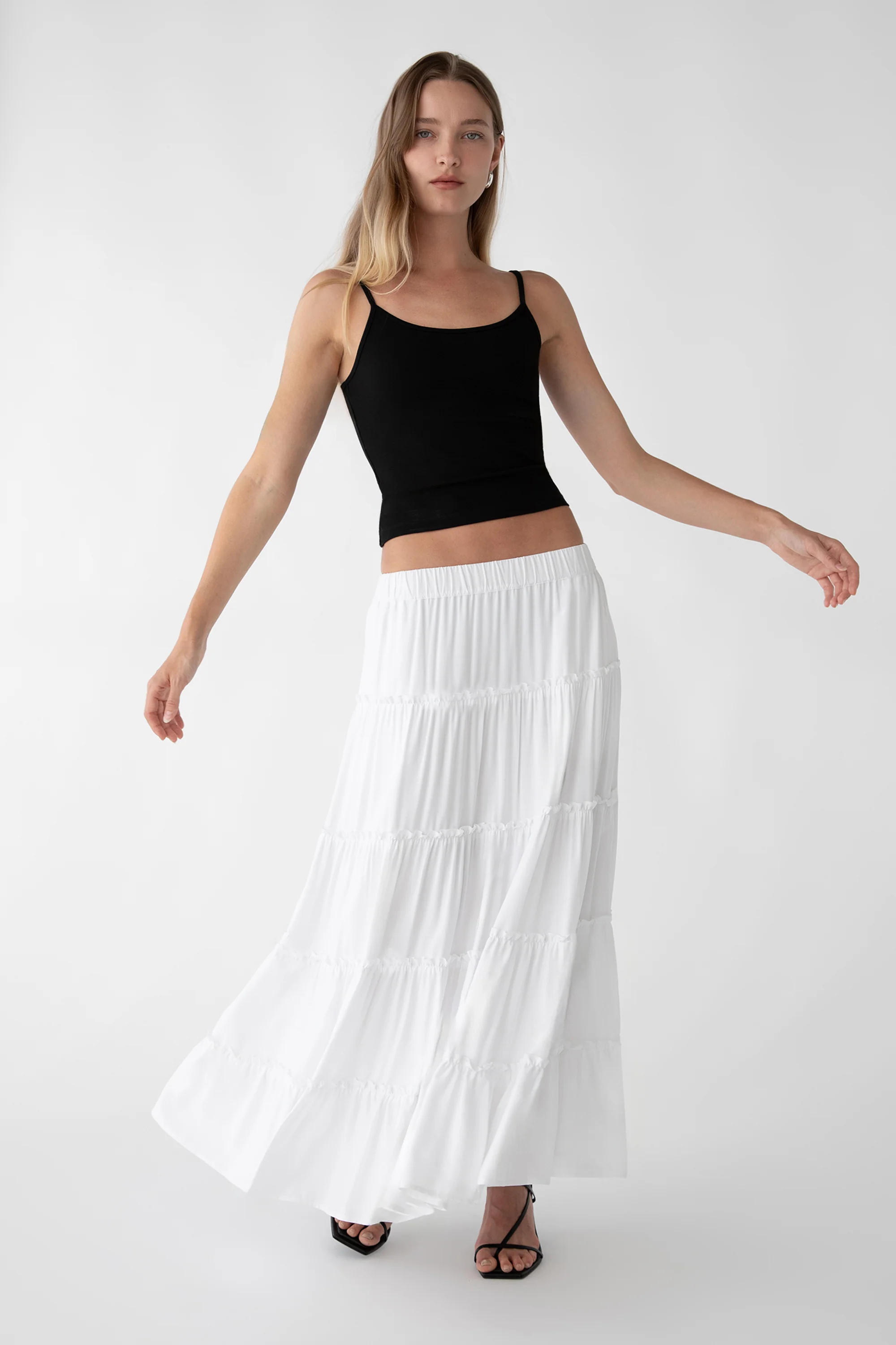 TIERED MIDI SKIRT - Image 4