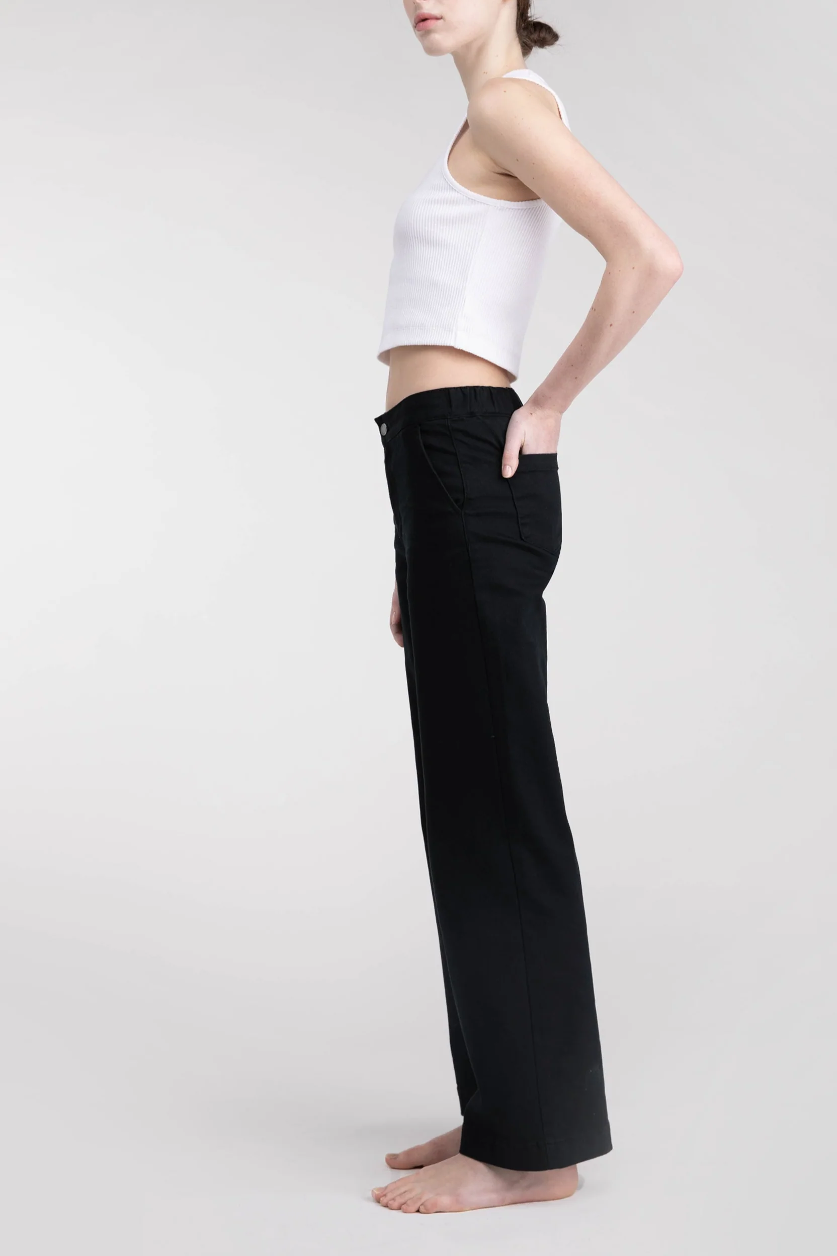 LONG LENGTH TWILL WIDE LEG PANT - Image 11