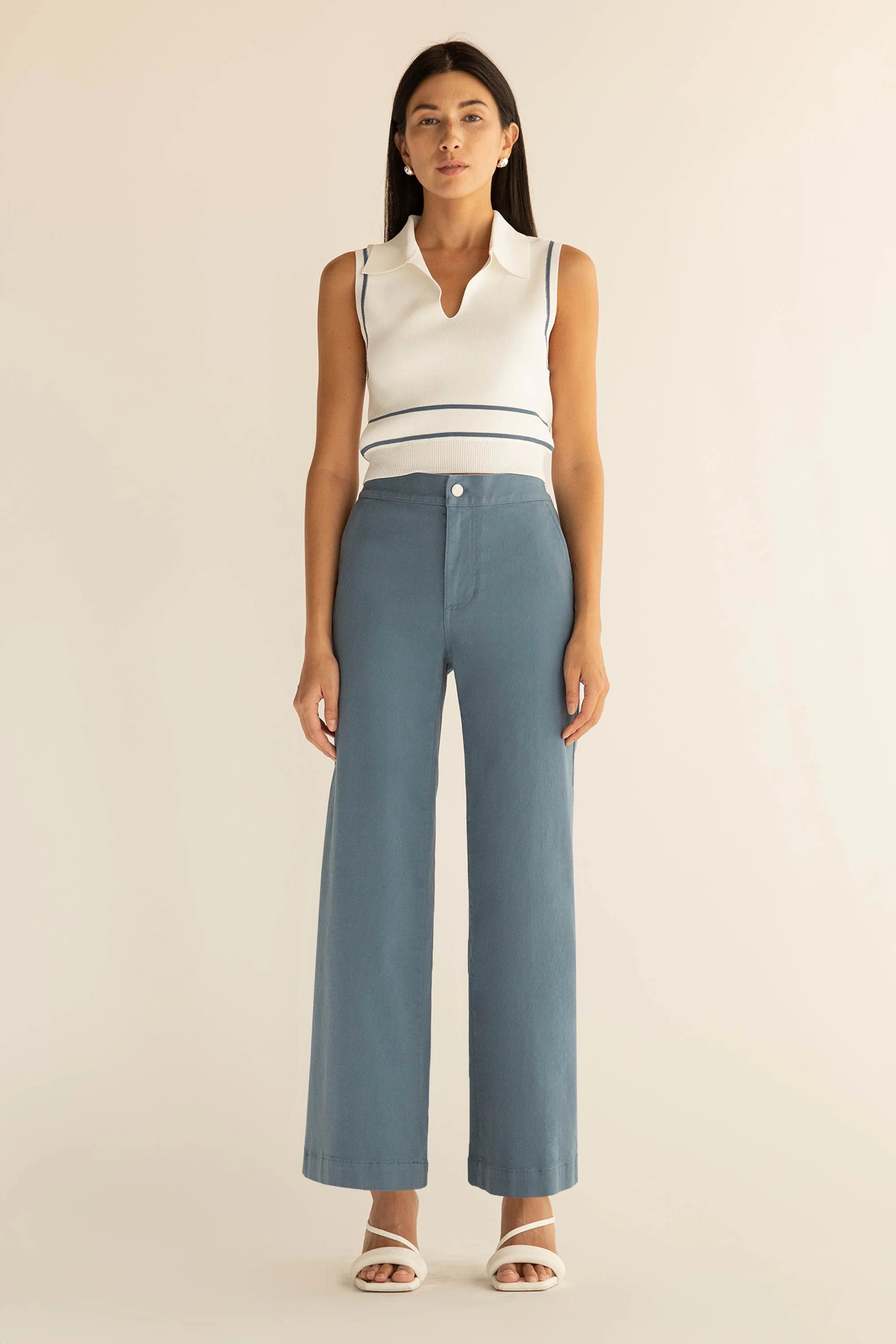 LONG LENGTH TWILL WIDE LEG PANT - Image 22