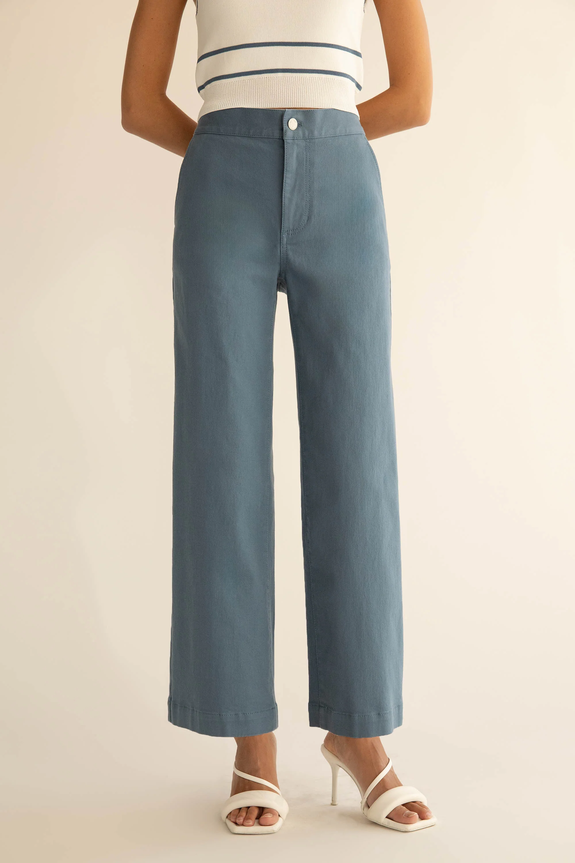 LONG LENGTH TWILL WIDE LEG PANT - Image 29