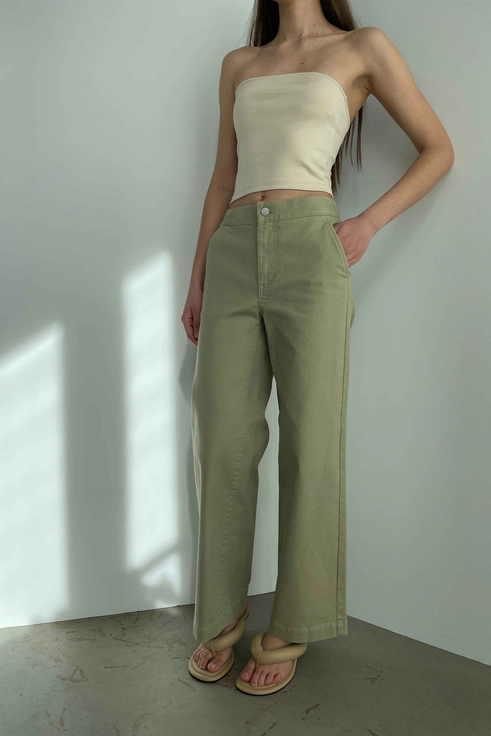 LONG LENGTH TWILL WIDE LEG PANT - Image 35