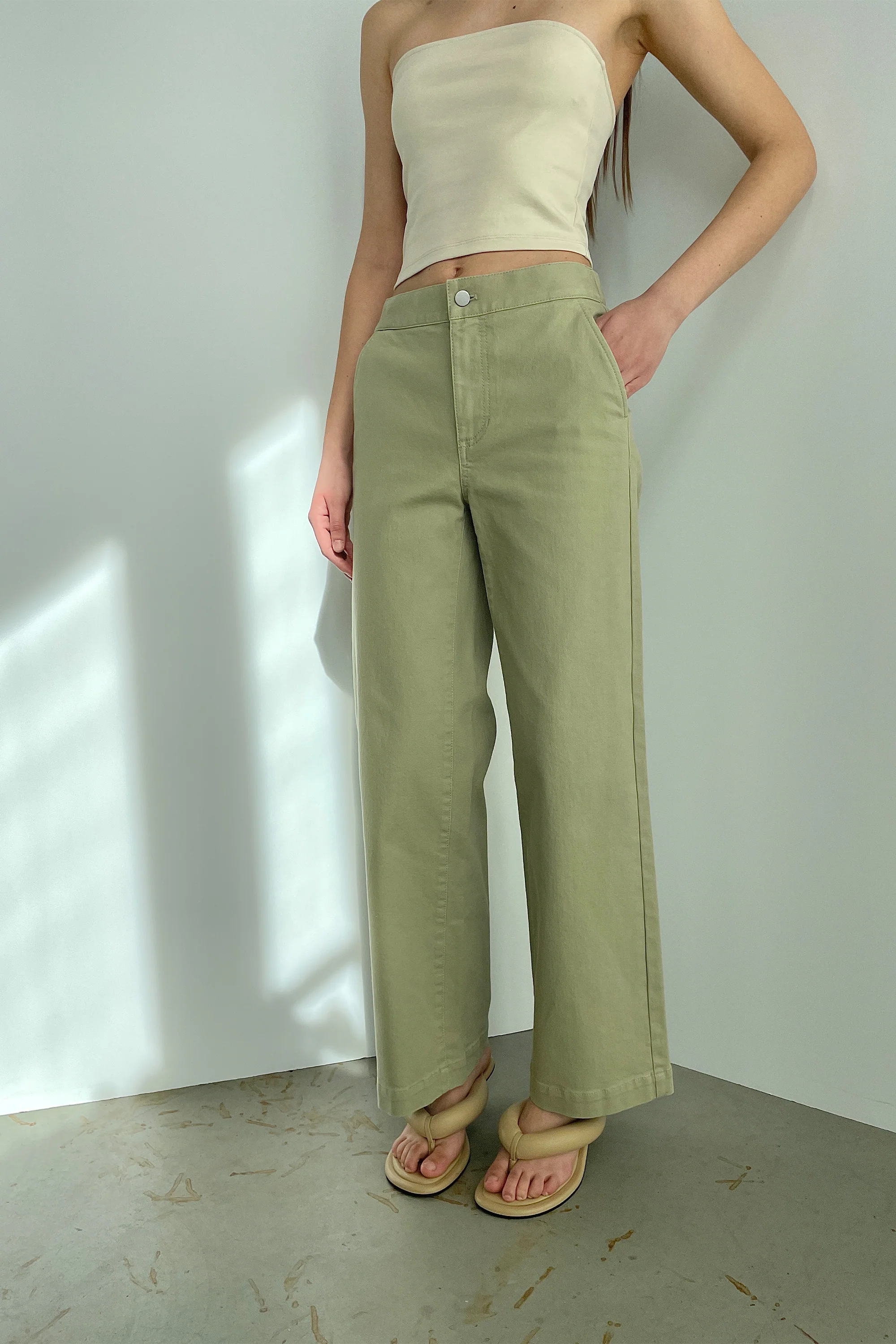 LONG LENGTH TWILL WIDE LEG PANT - Image 36