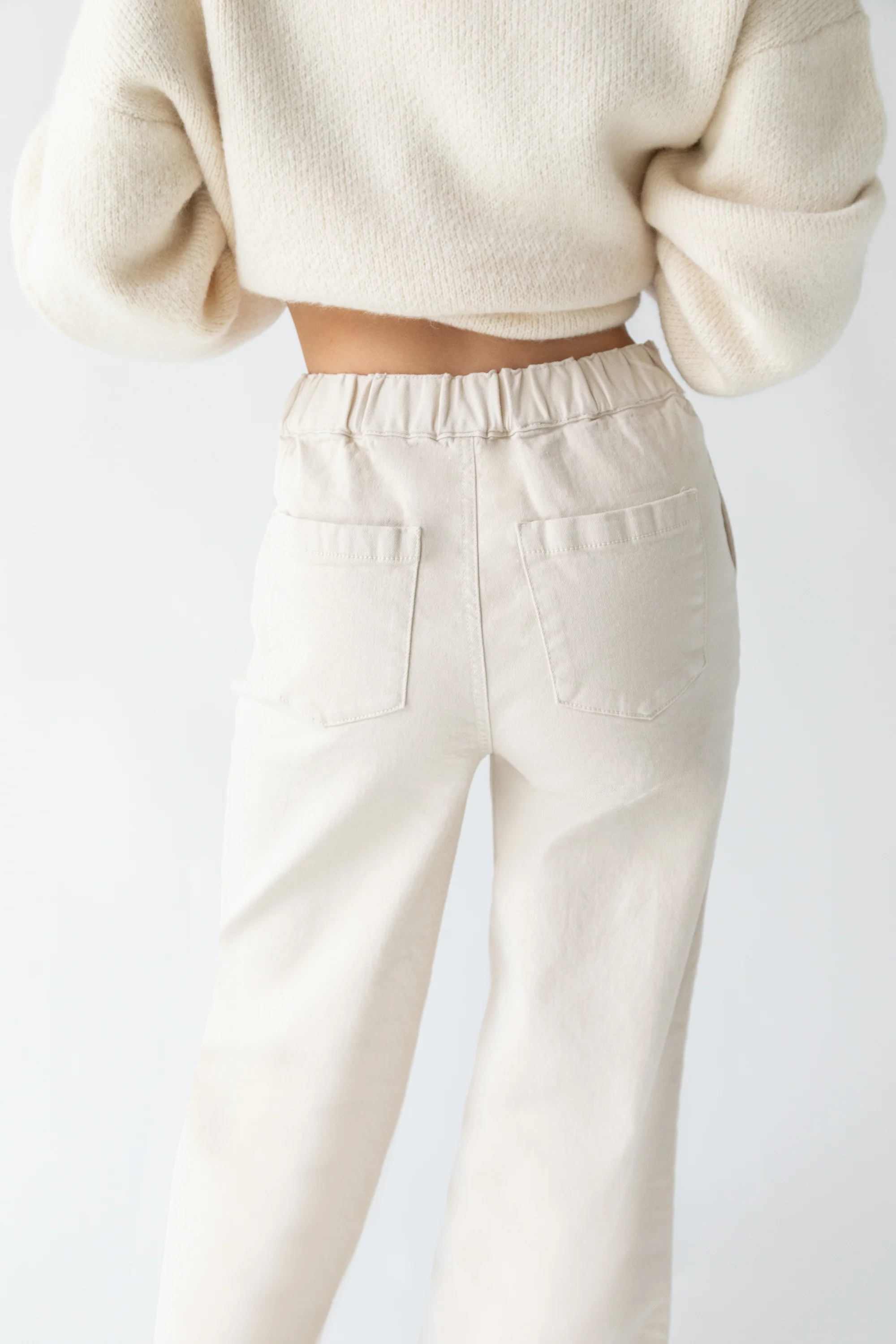 LONG LENGTH TWILL WIDE LEG PANT - Image 4