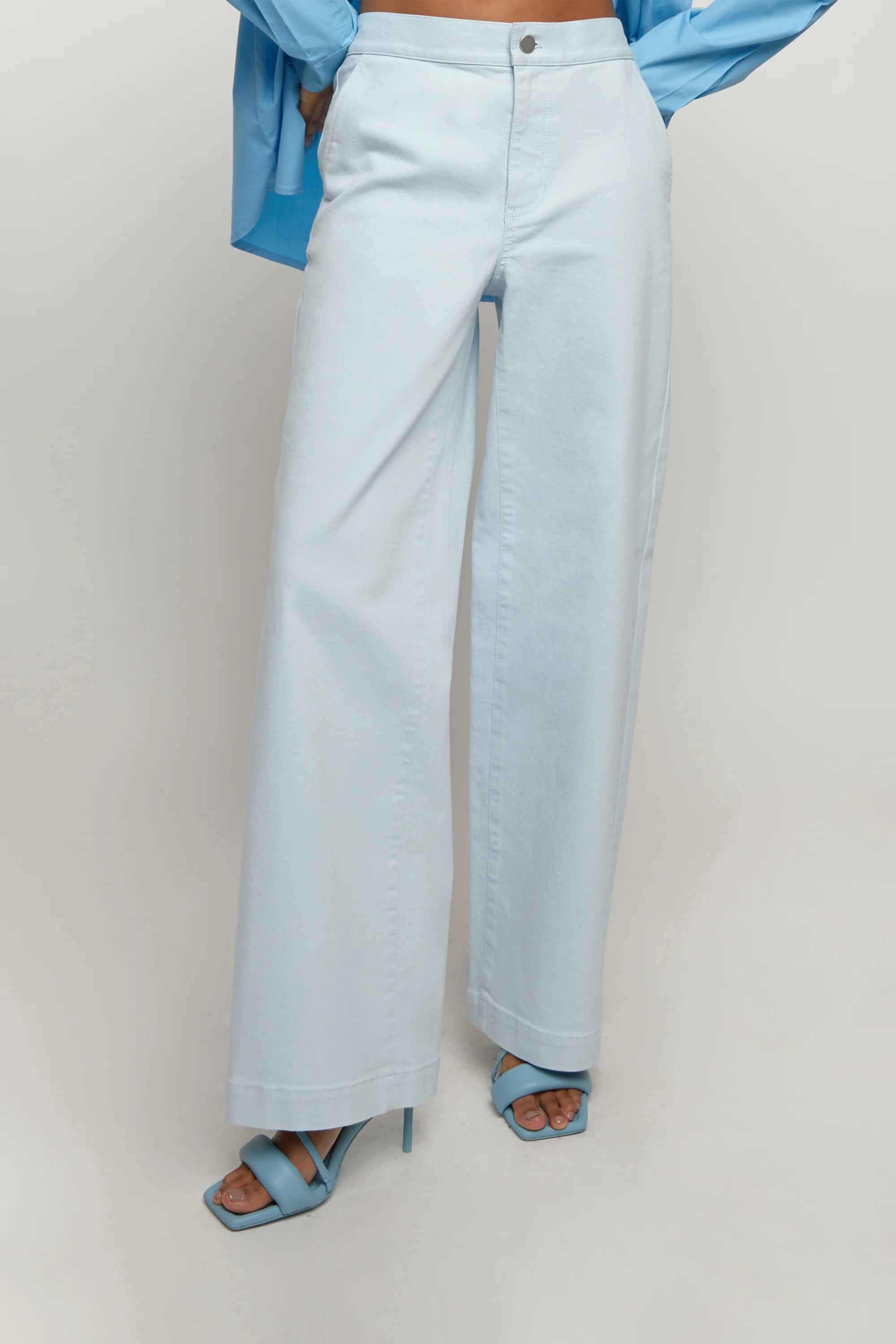 LONG LENGTH TWILL WIDE LEG PANT - Image 6