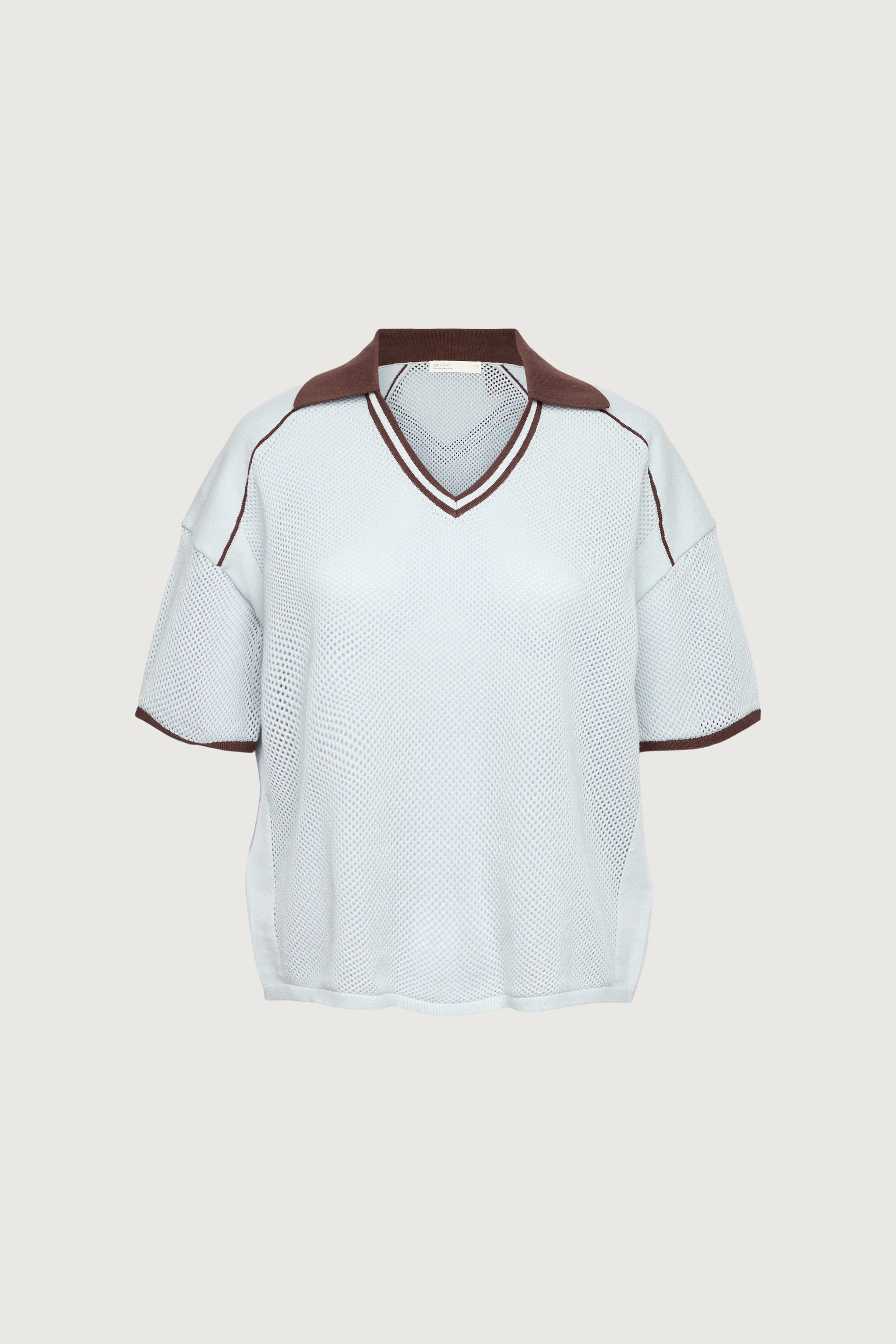 V-NECK MESH CROCHET POLO - Image 7