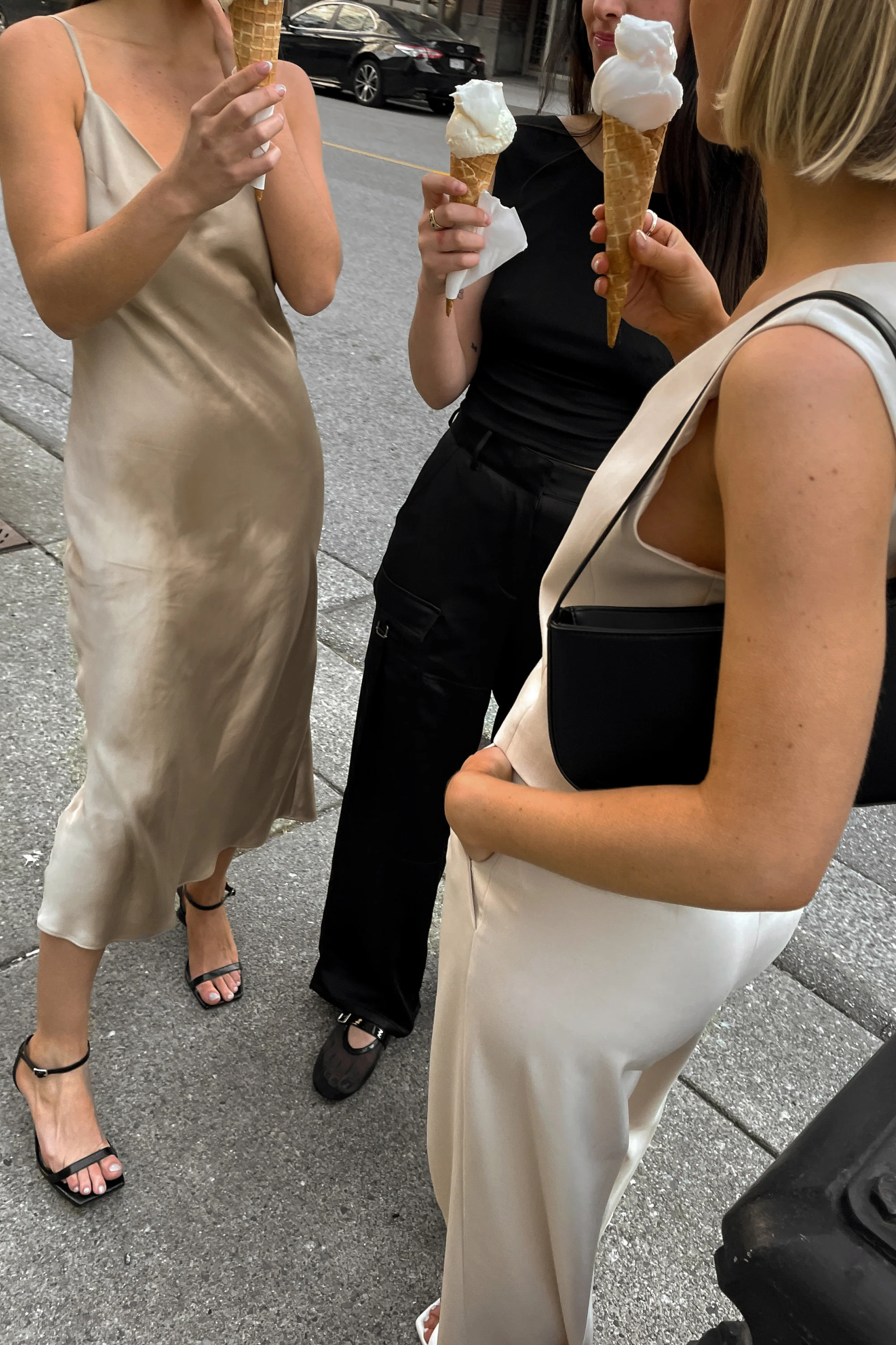 SATIN V-NECK SLIP MIDI DRESS - Image 8