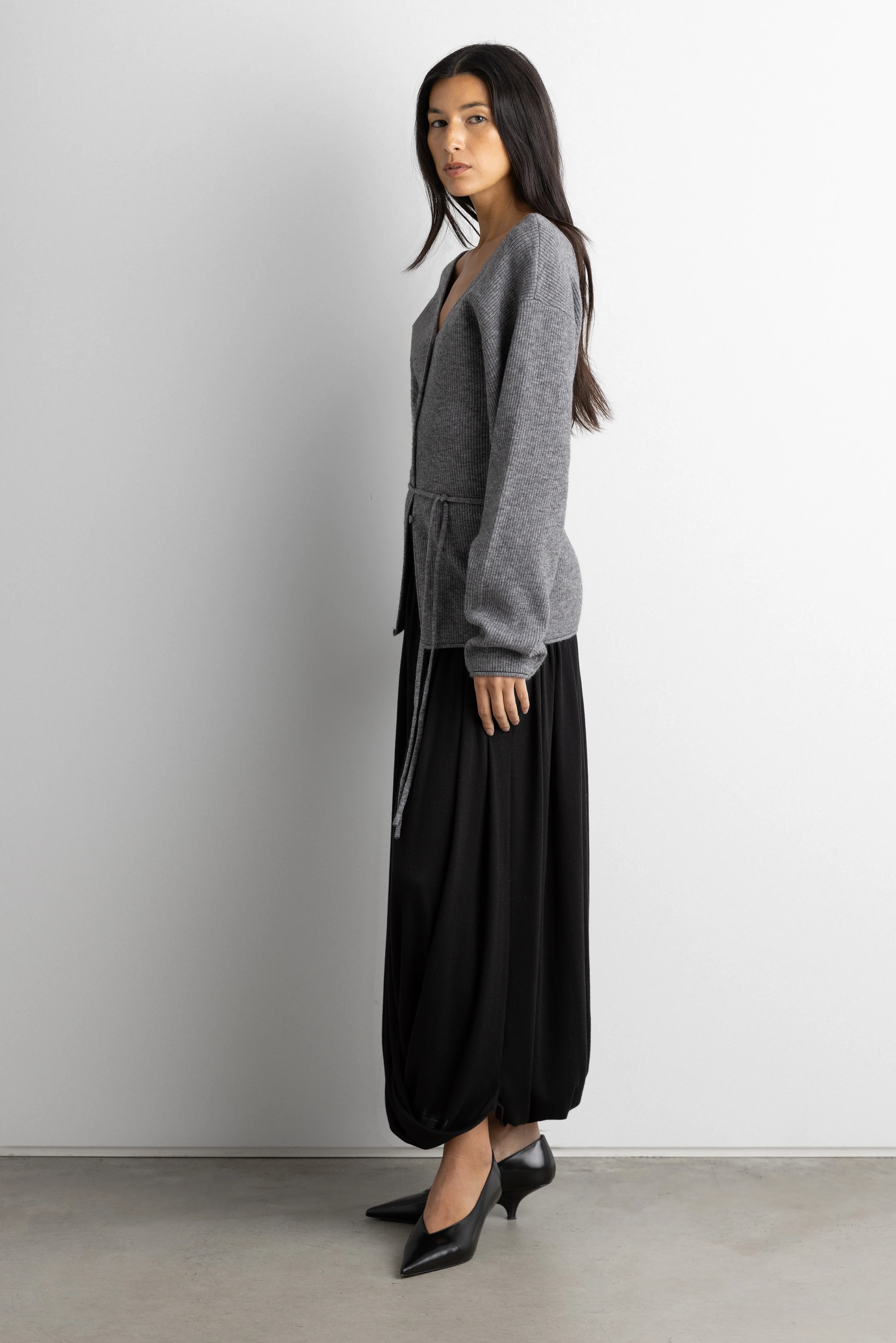 V-NECKLINE CARDIGAN WITH WAIST TIE - Image 2
