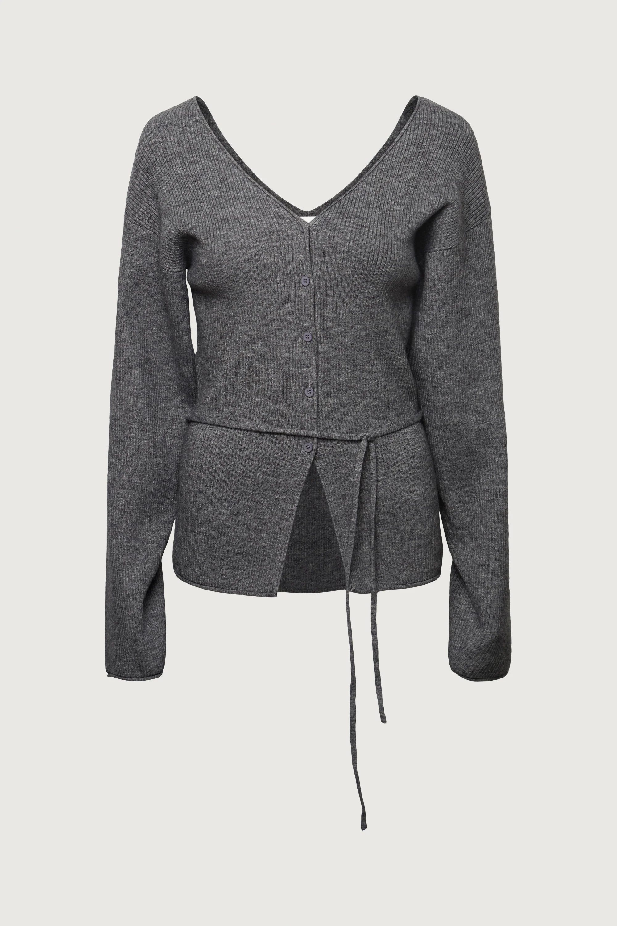 V-NECKLINE CARDIGAN WITH WAIST TIE - Image 5