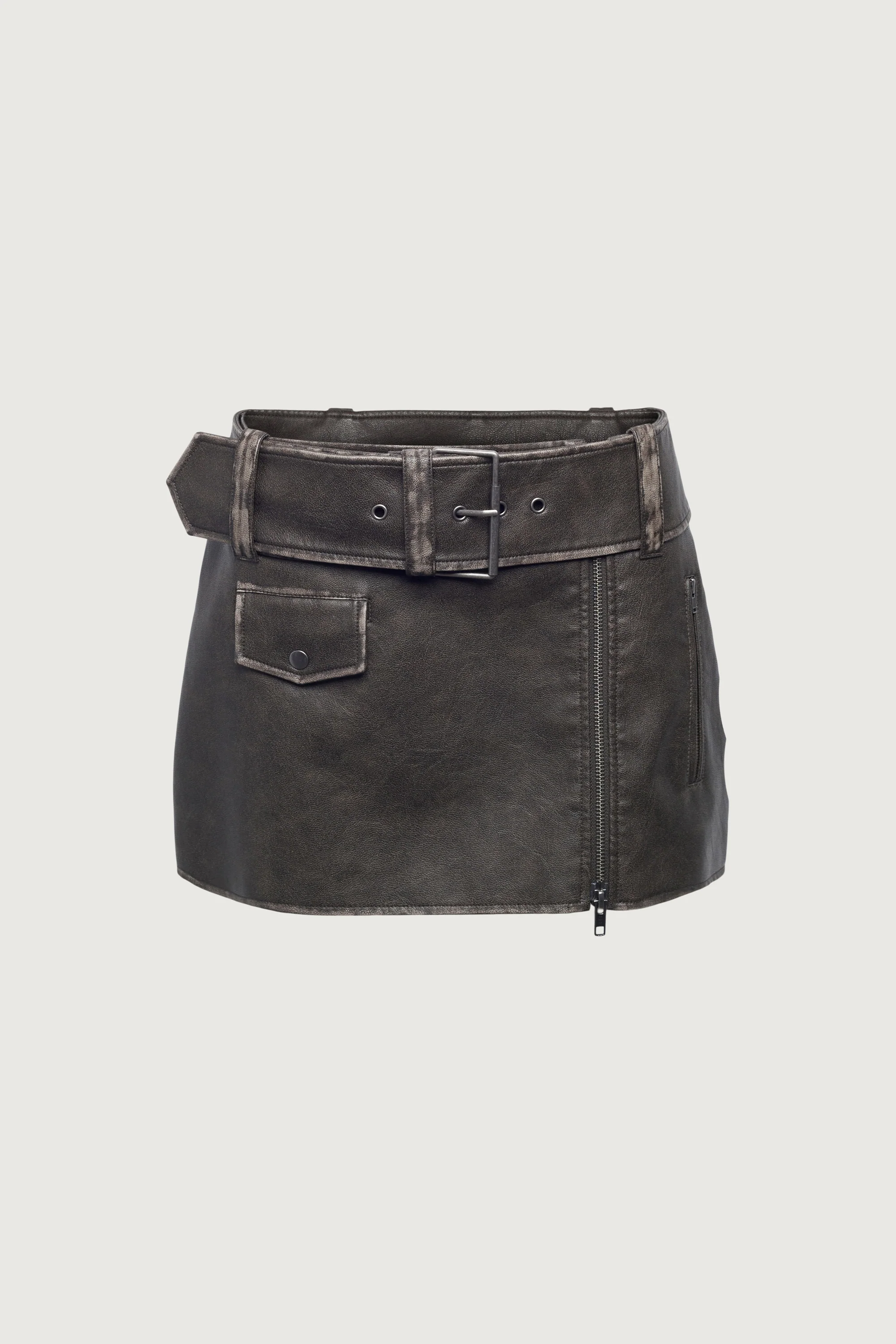 VEGAN LEATHER MOTO MINI SKIRT - Image 8