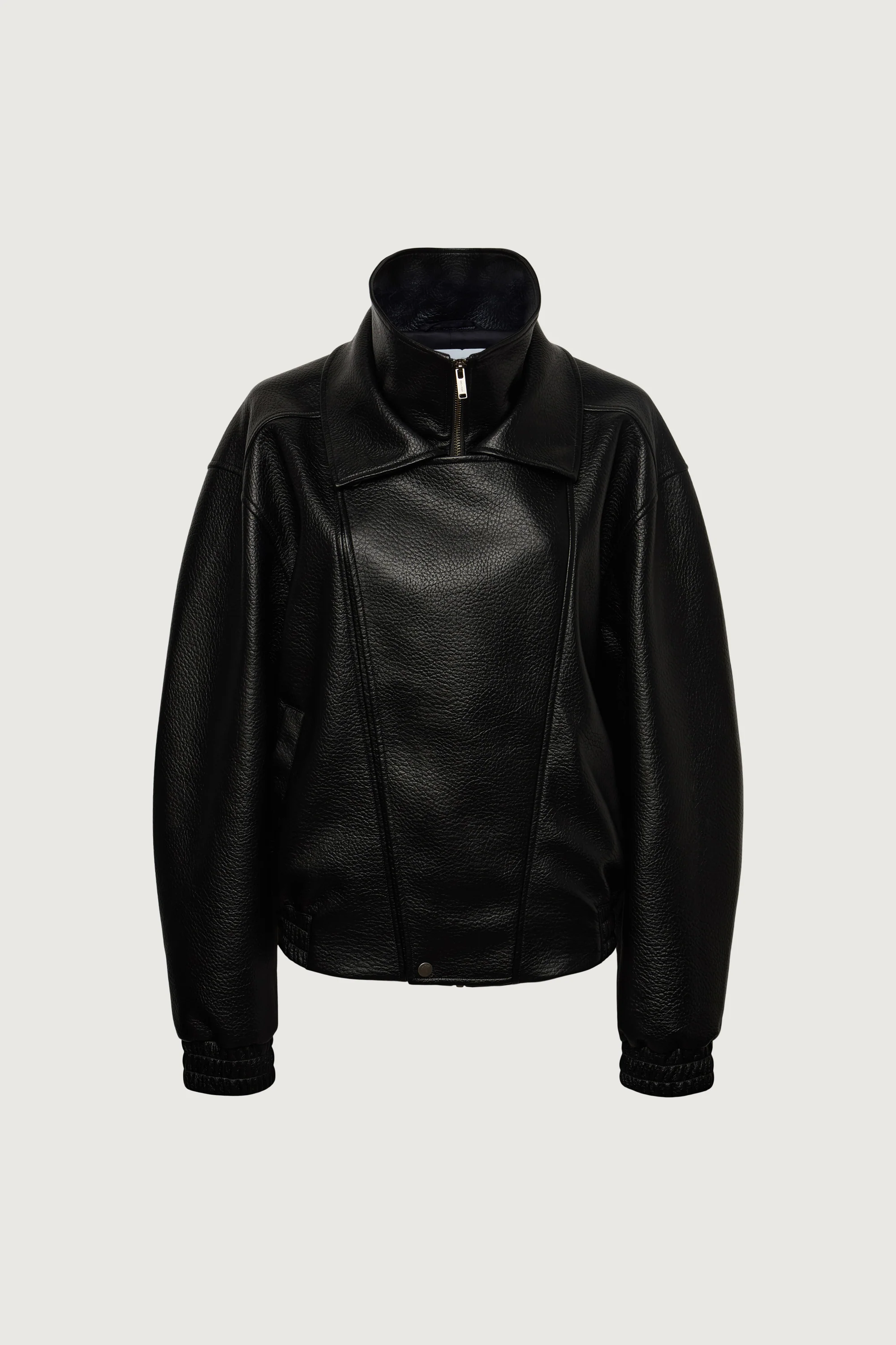 VEGAN LEATHER DOUBLE COLLAR BIKER JACKET - Image 5