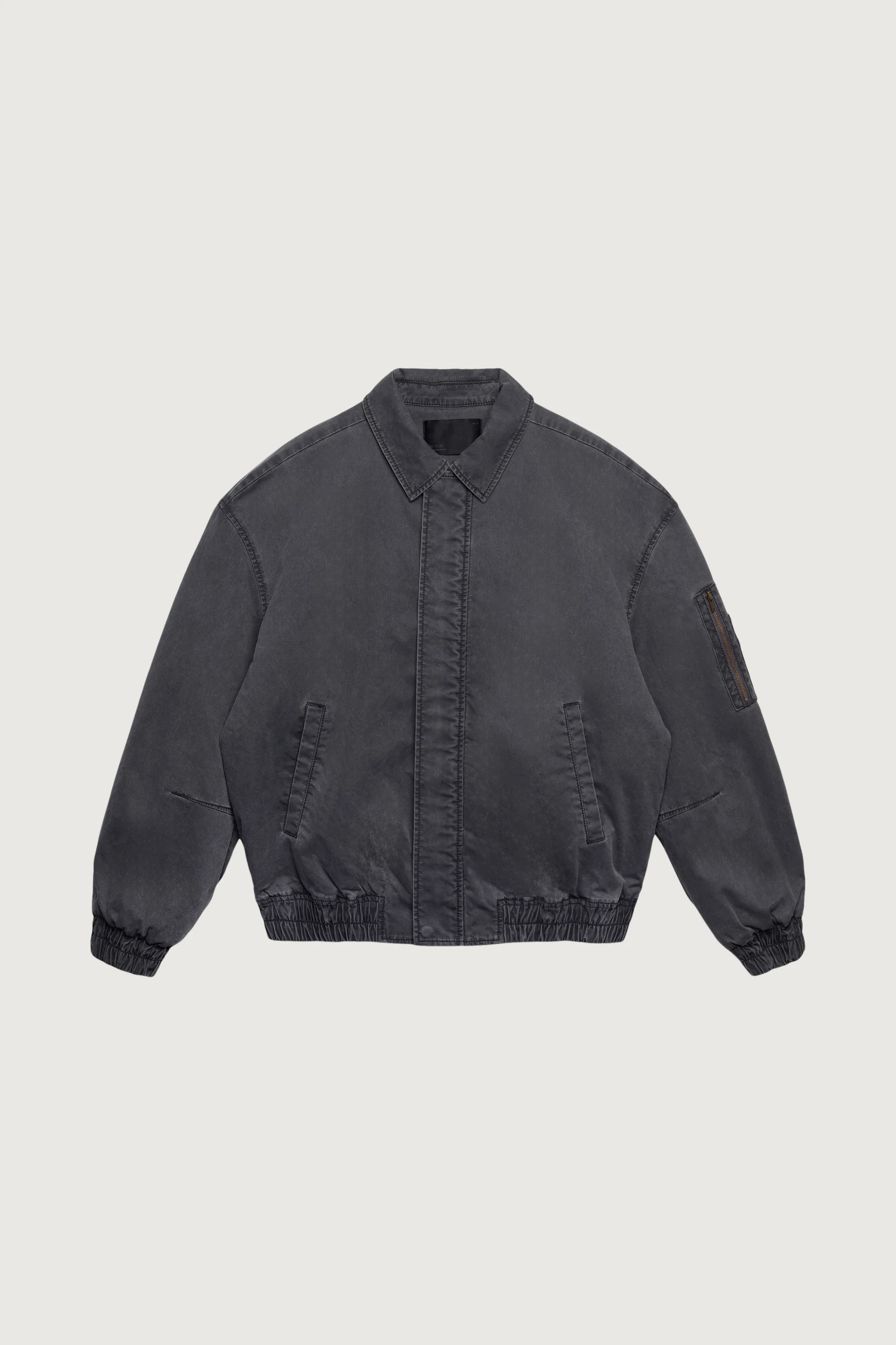 WASHED EFFECT COTTON UTILITY BOMBER JACKET - Image 8